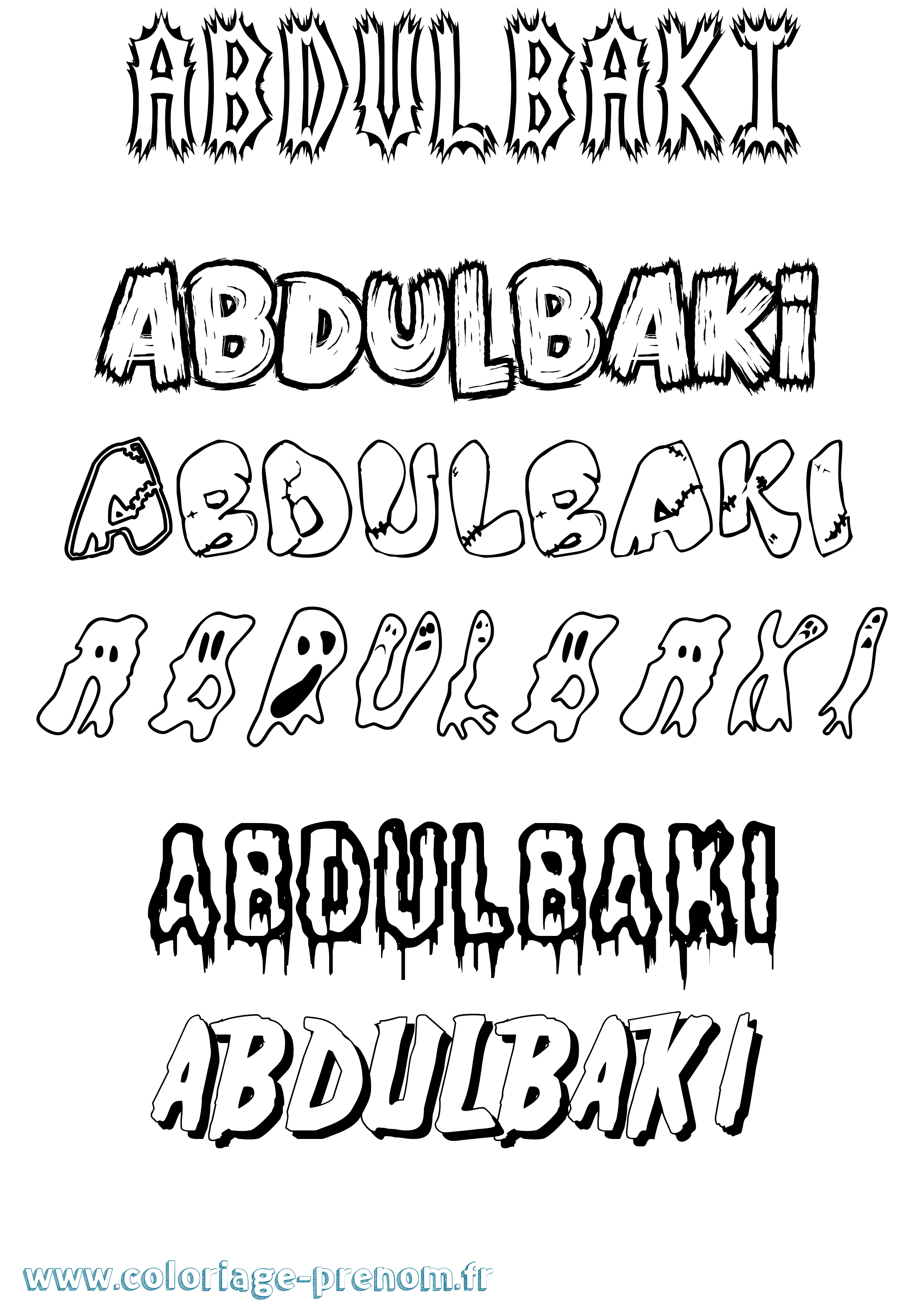 Coloriage prénom Abdulbaki Frisson