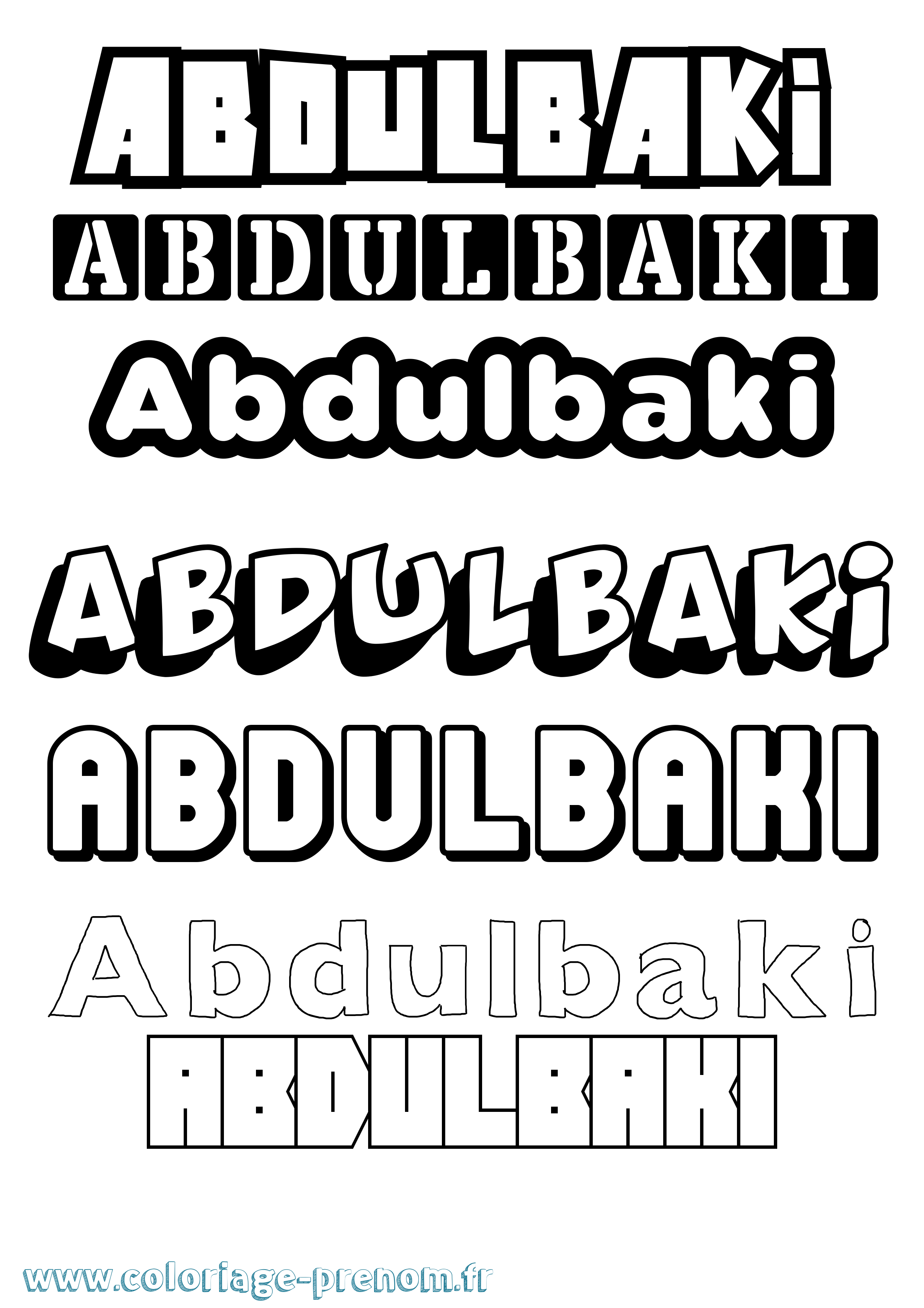 Coloriage prénom Abdulbaki Simple
