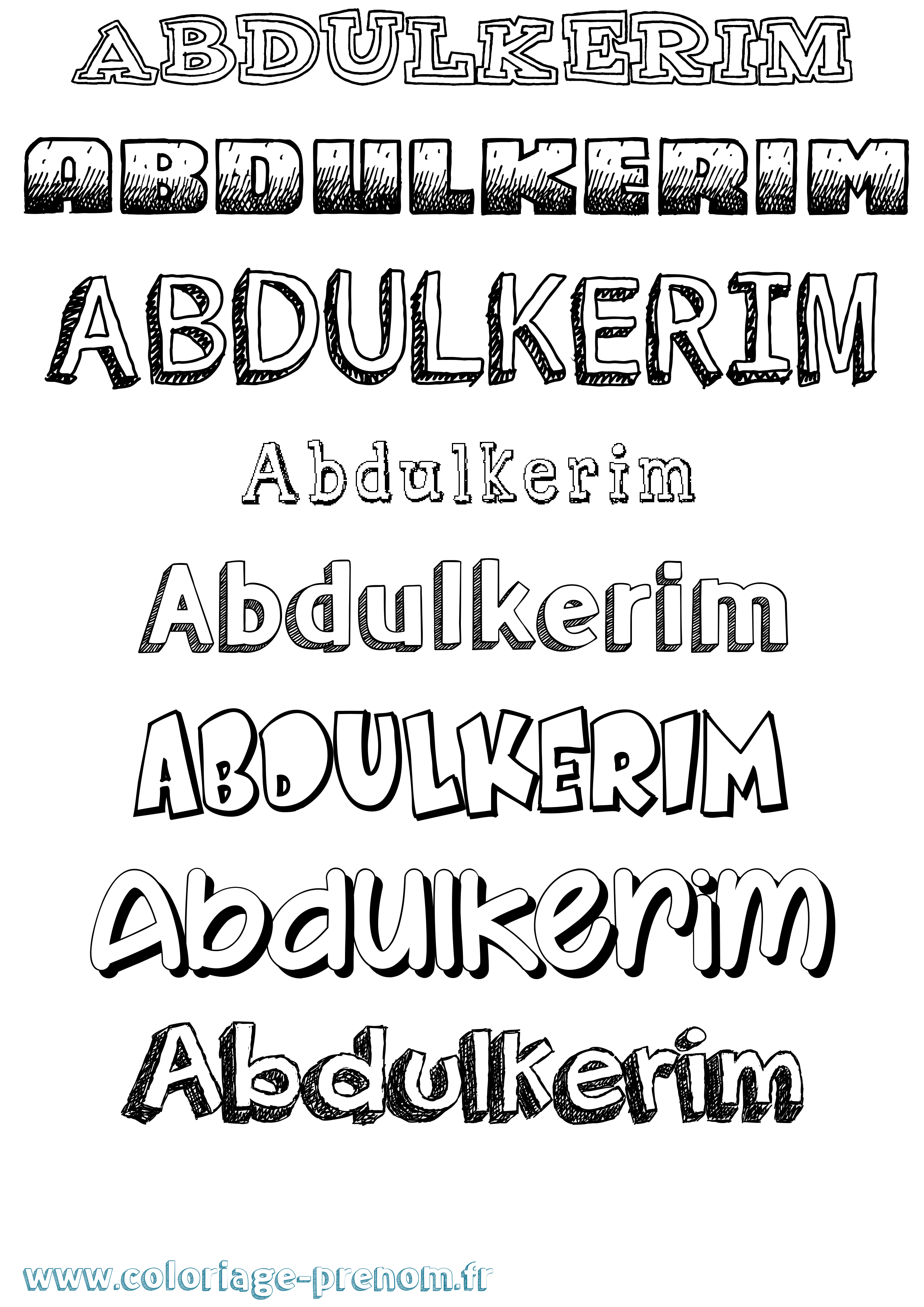 Coloriage prénom Abdulkerim Dessiné