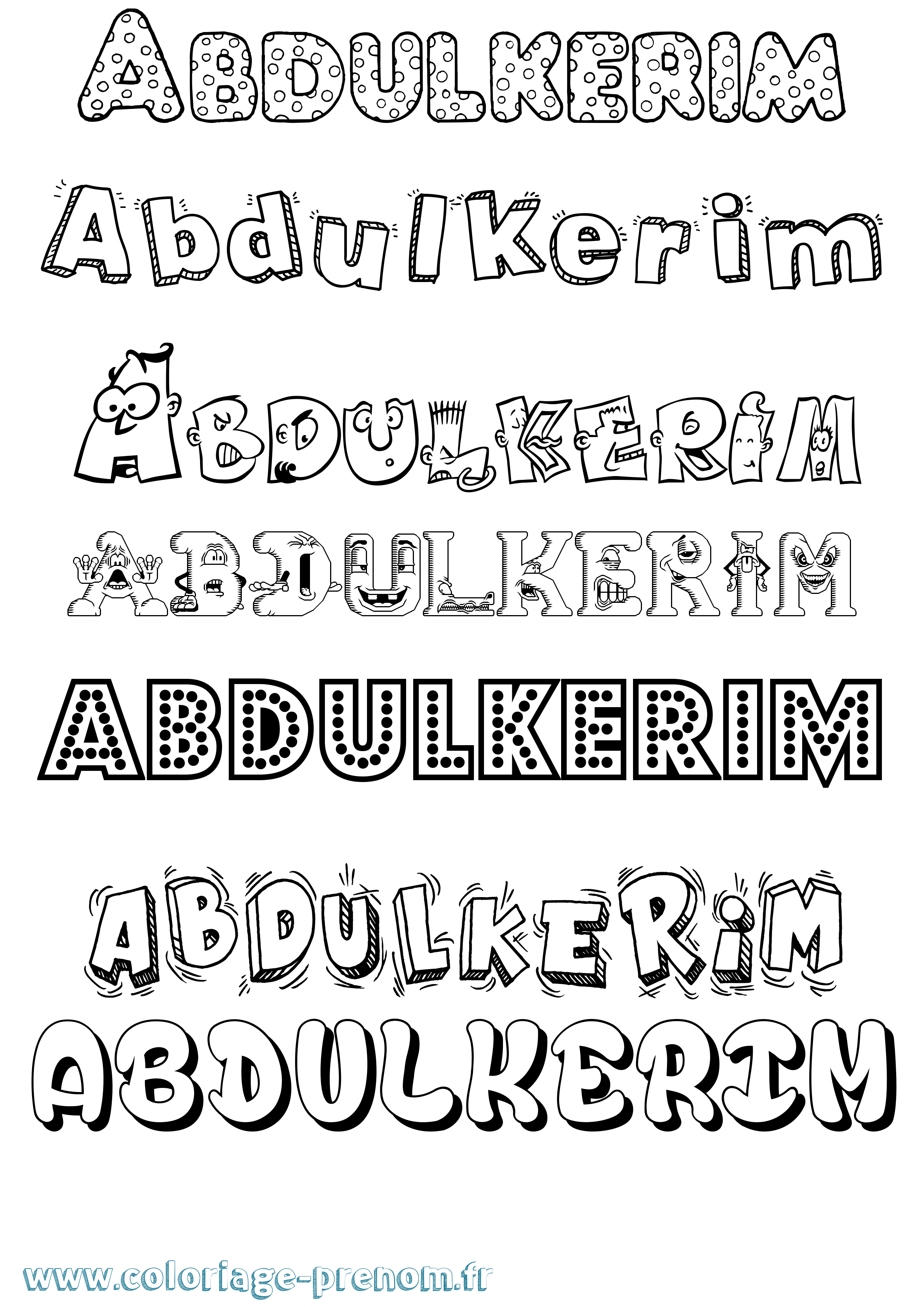 Coloriage prénom Abdulkerim Fun