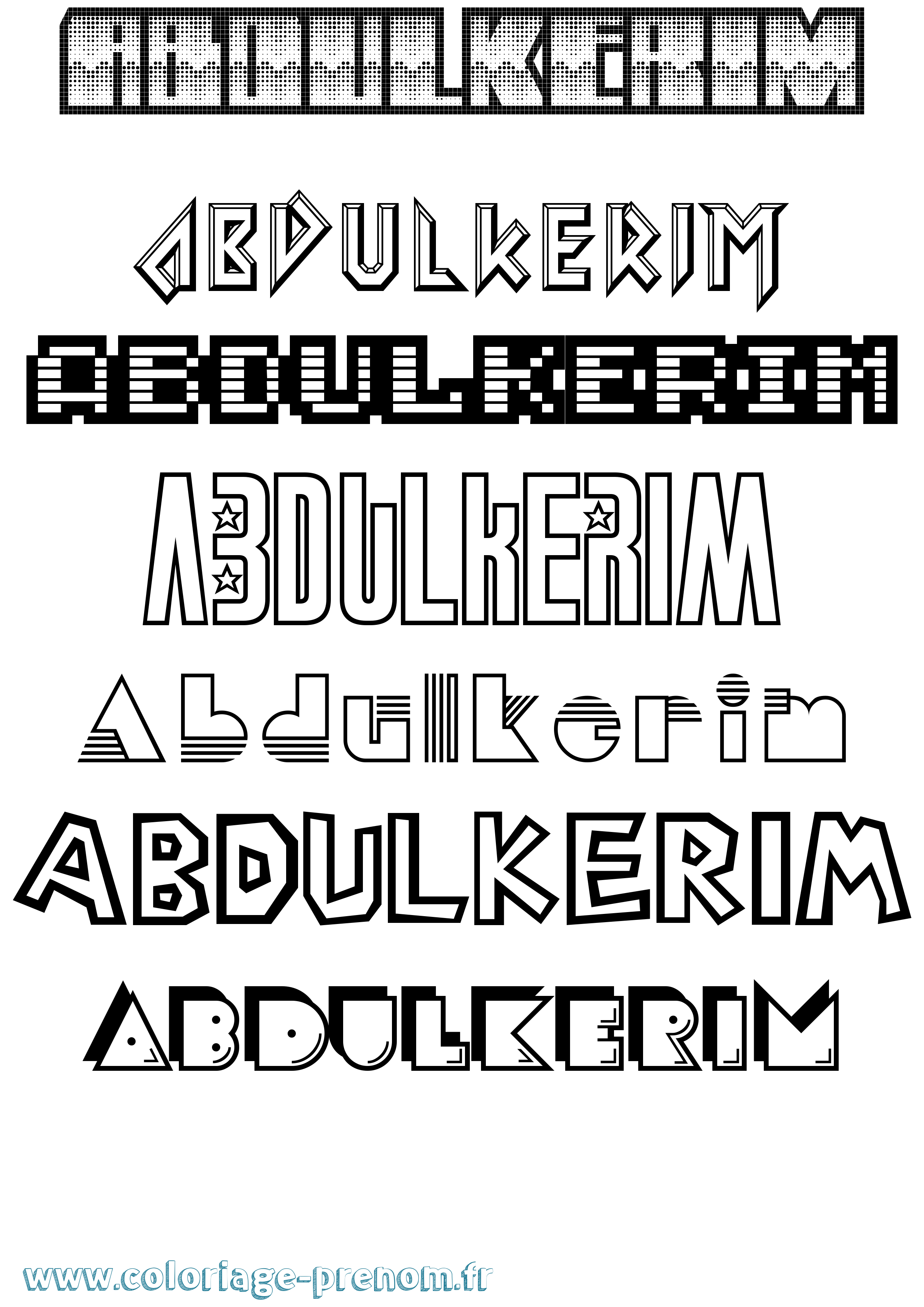 Coloriage prénom Abdulkerim Jeux Vidéos