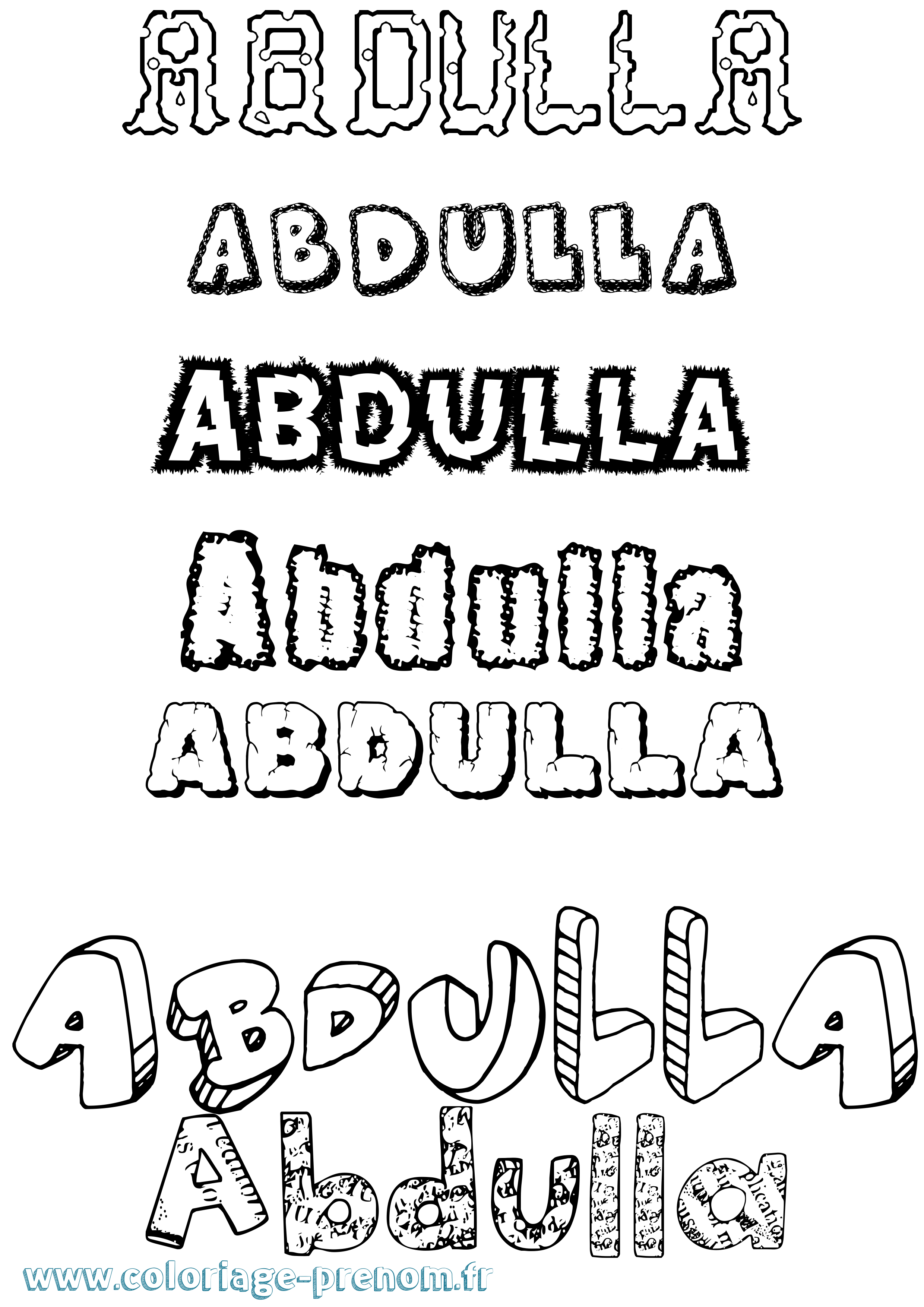 Coloriage prénom Abdulla Destructuré