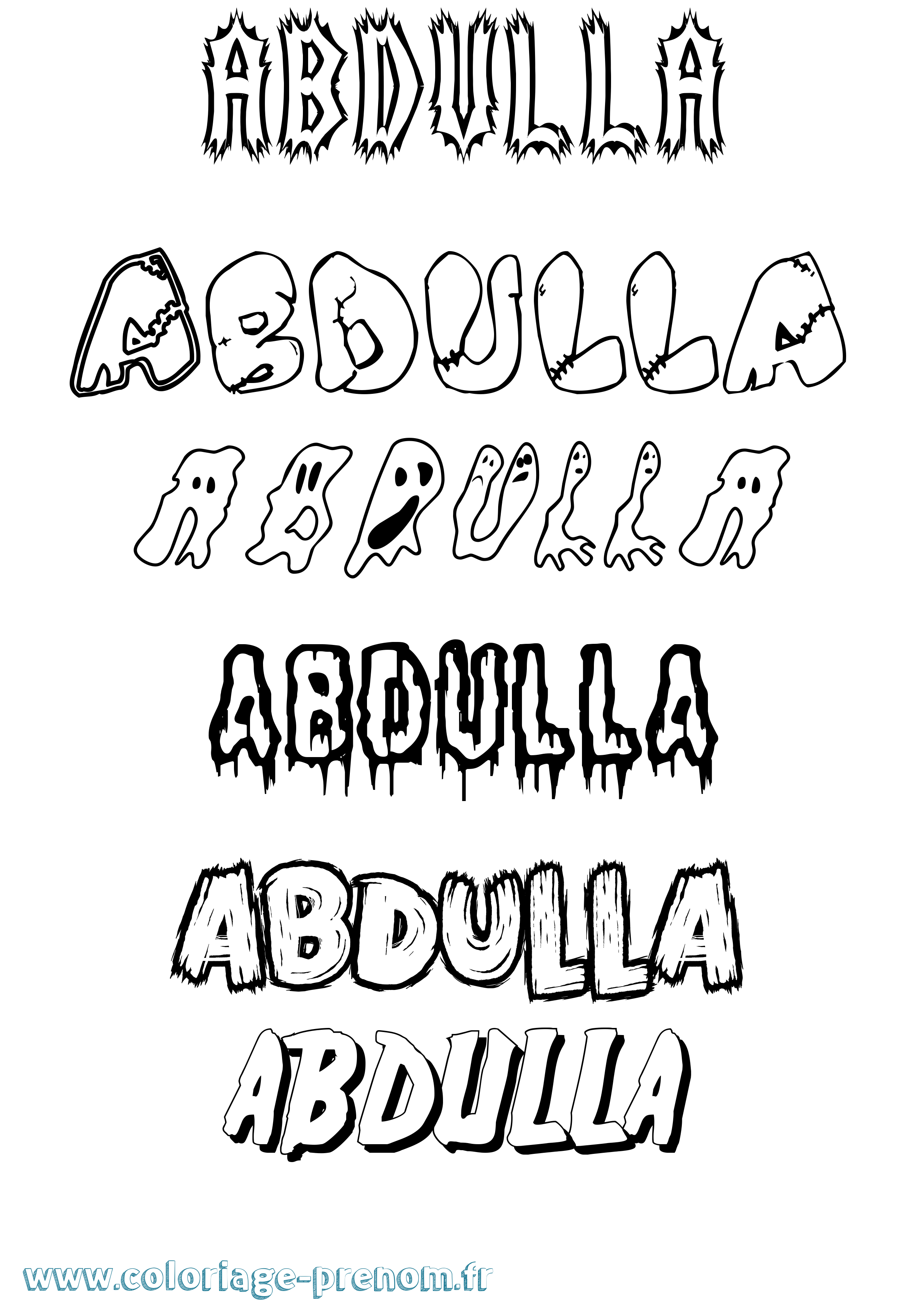 Coloriage prénom Abdulla Frisson