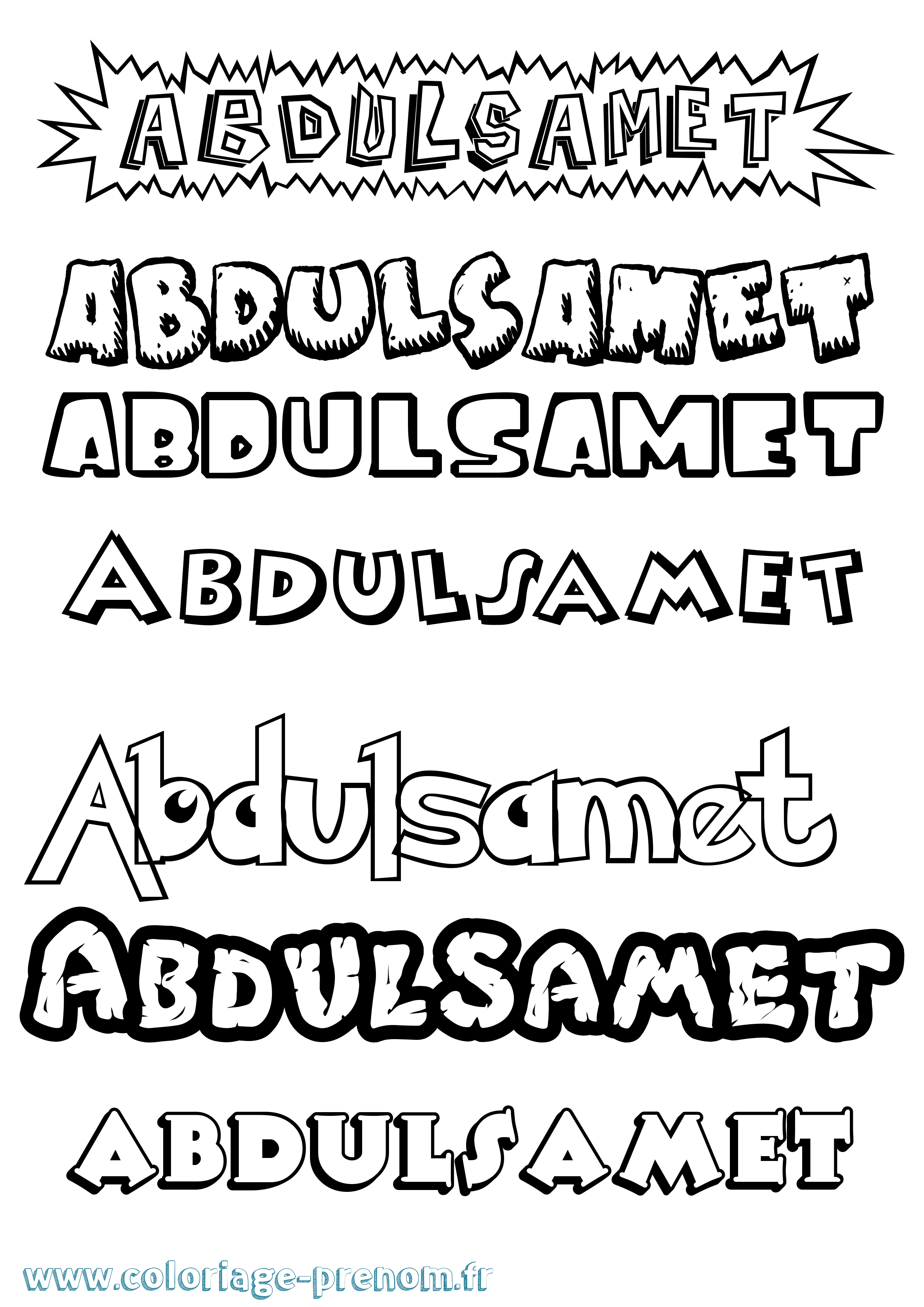 Coloriage Abdulsamet Dessin Animé Coloriage prénom Abdulsamet Dessin Animé