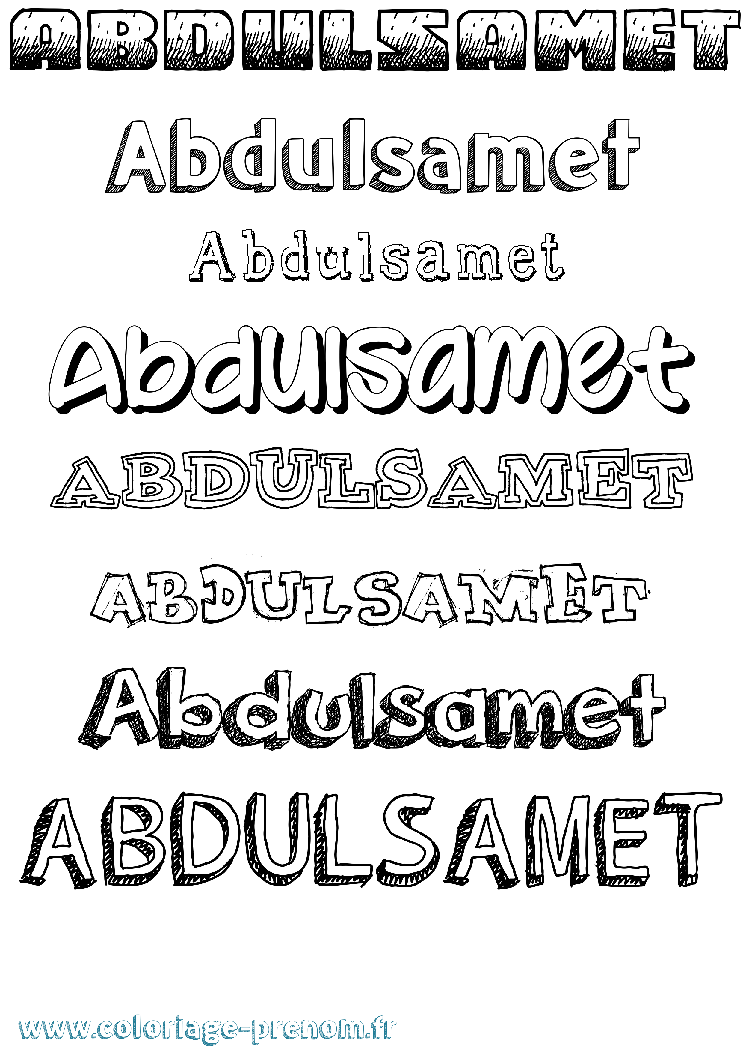 Coloriage Abdulsamet Dessiné Coloriage prénom Abdulsamet Dessiné