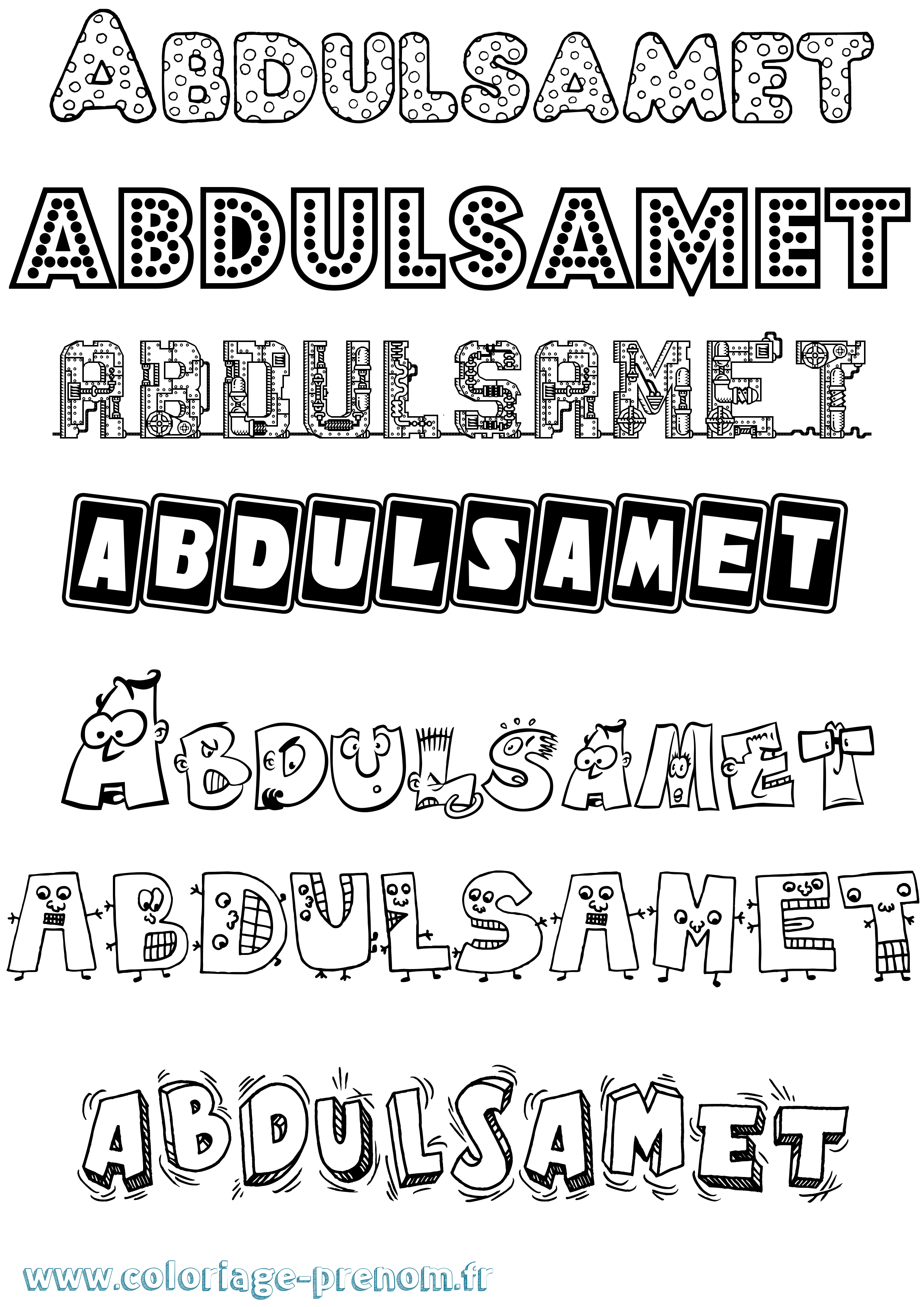 Coloriage Abdulsamet Fun Coloriage prénom Abdulsamet Fun