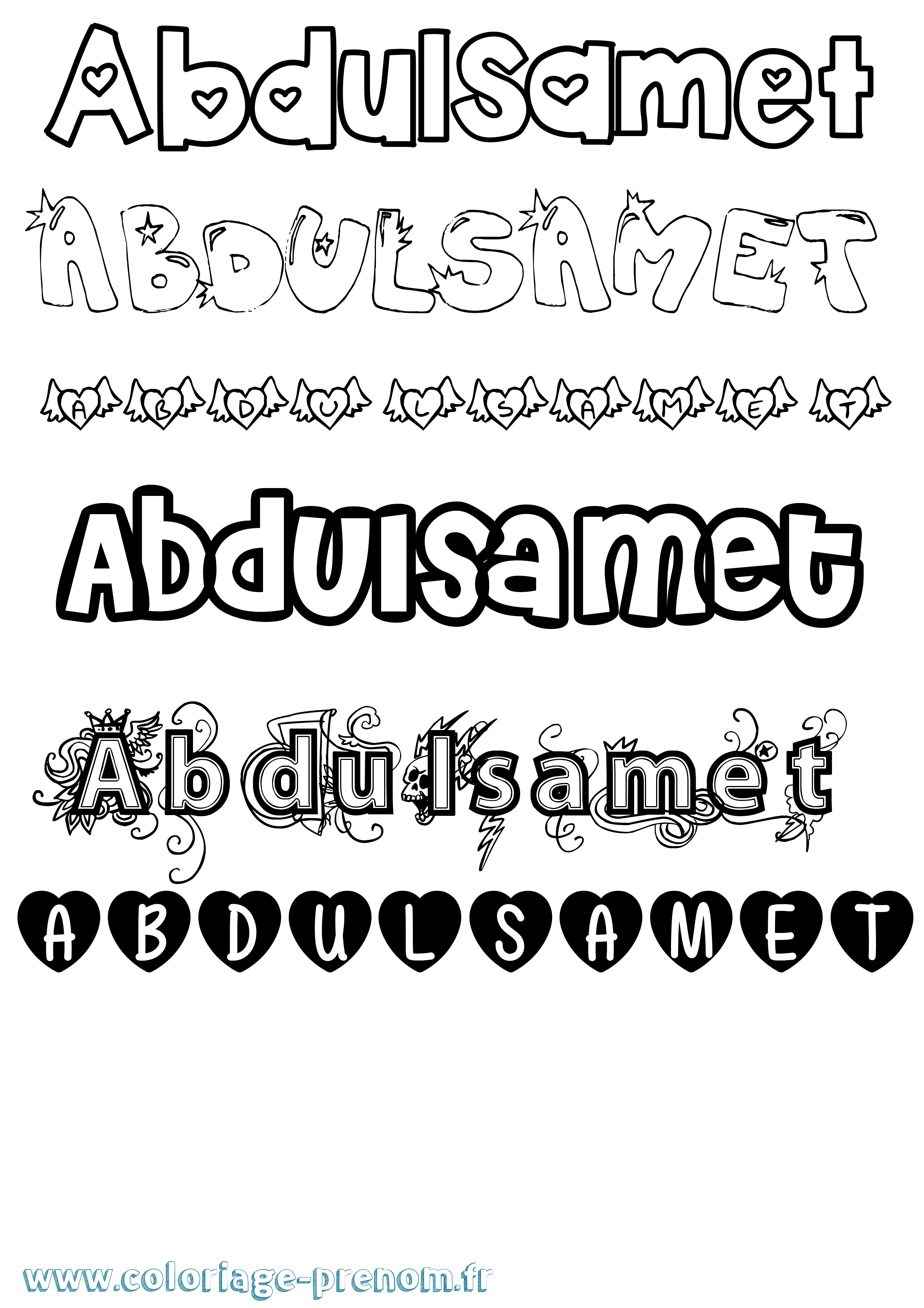 Coloriage Abdulsamet Girly Coloriage prénom Abdulsamet Girly