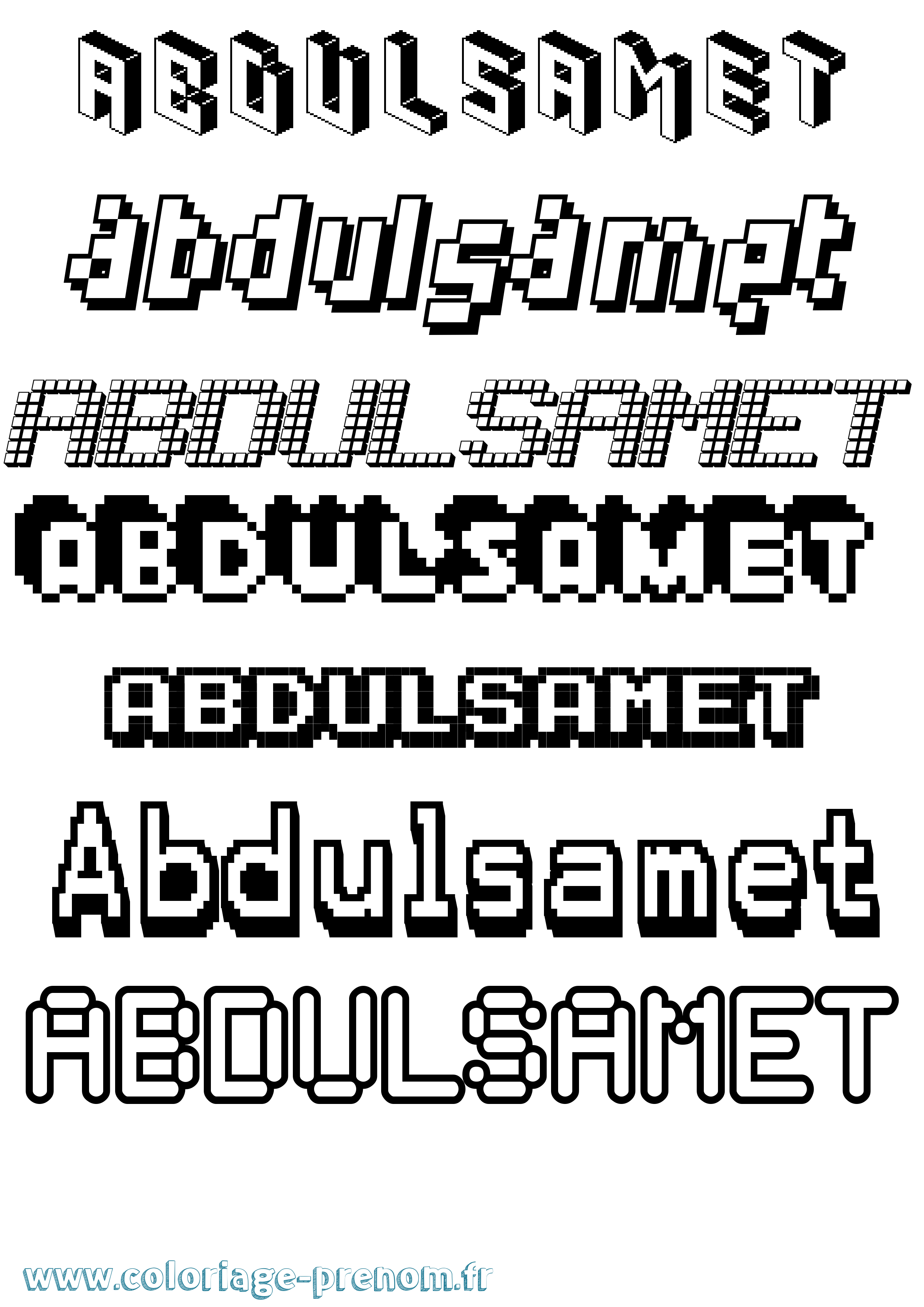 Coloriage Abdulsamet Pixel Coloriage prénom Abdulsamet Pixel