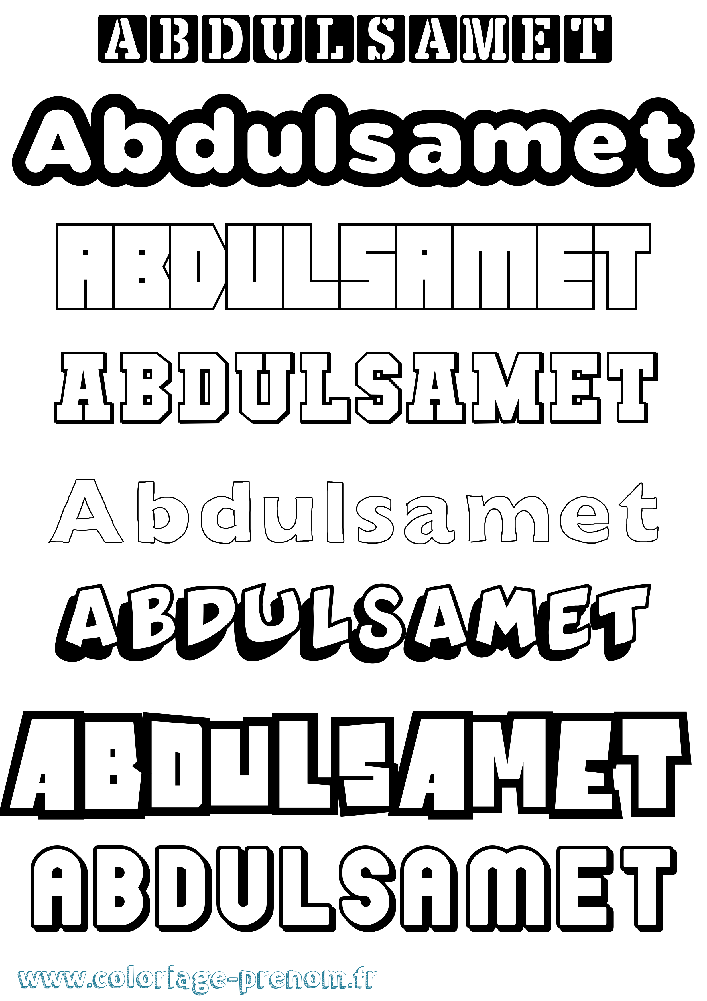 Coloriage prénom Abdulsamet Simple