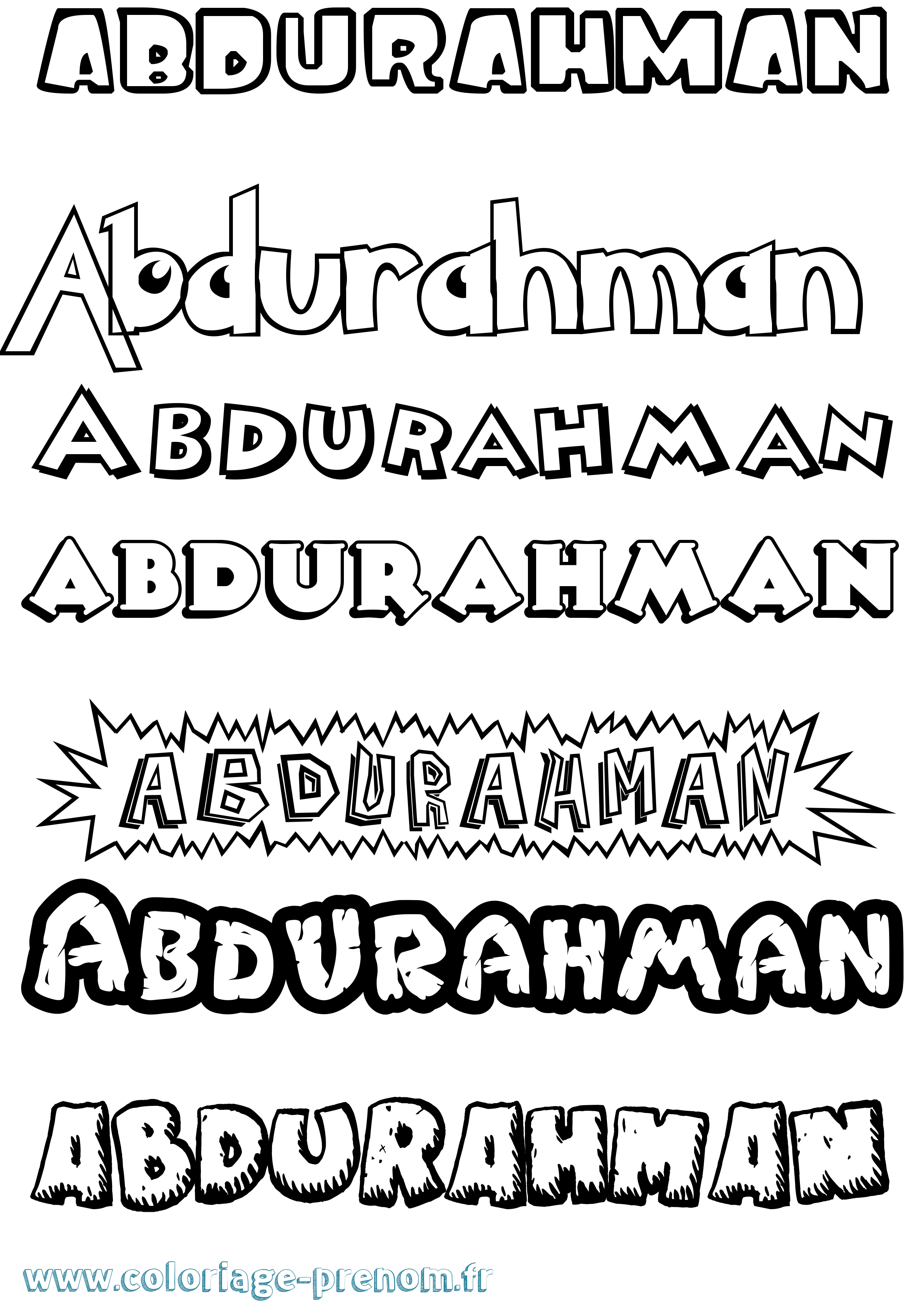 Coloriage prénom Abdurahman Dessin Animé