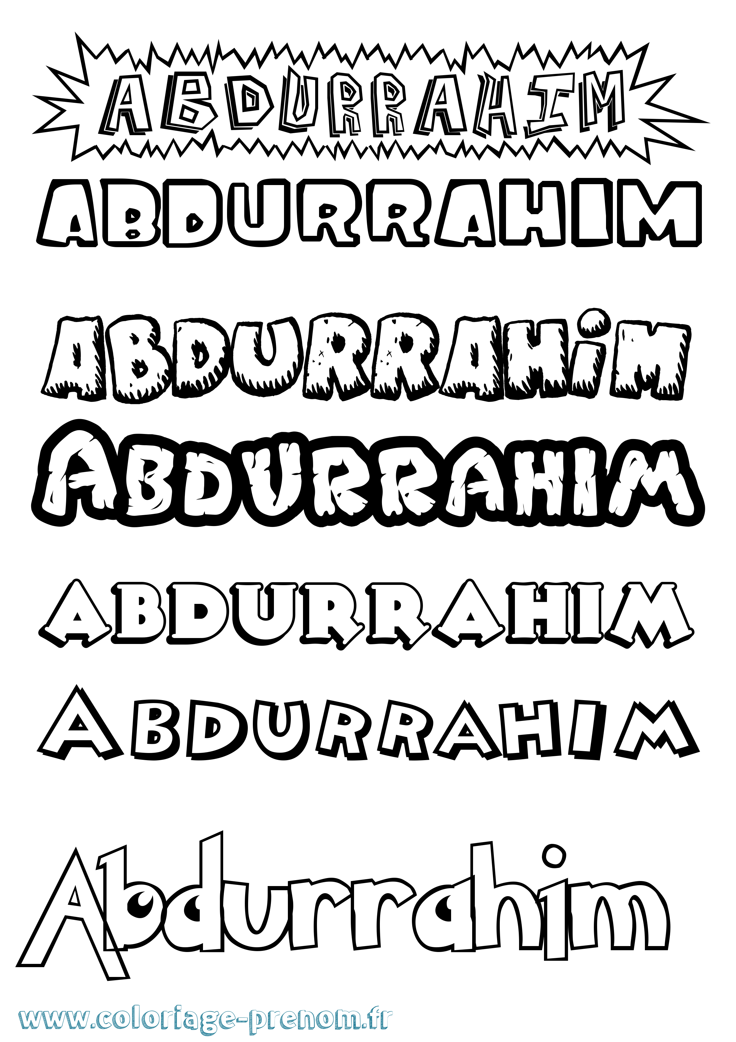 Coloriage prénom Abdurrahim Dessin Animé