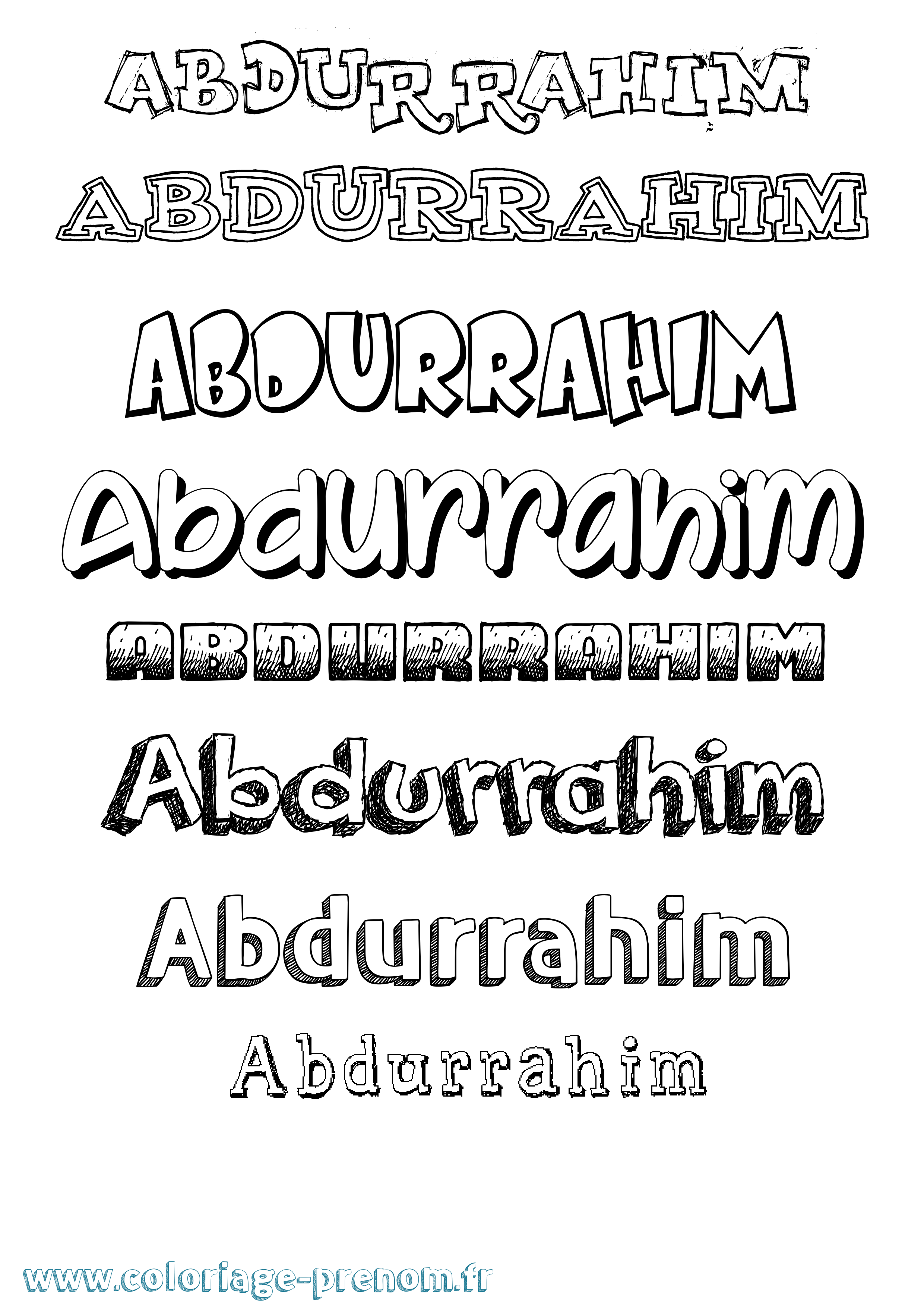 Coloriage prénom Abdurrahim Dessiné