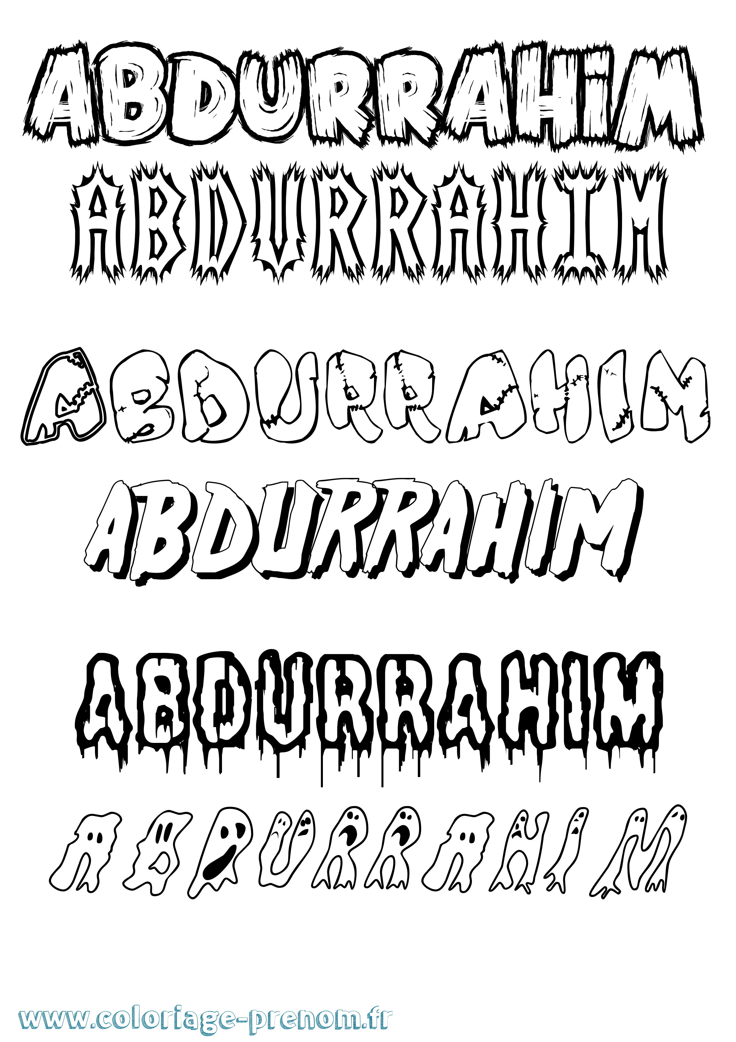 Coloriage prénom Abdurrahim Frisson
