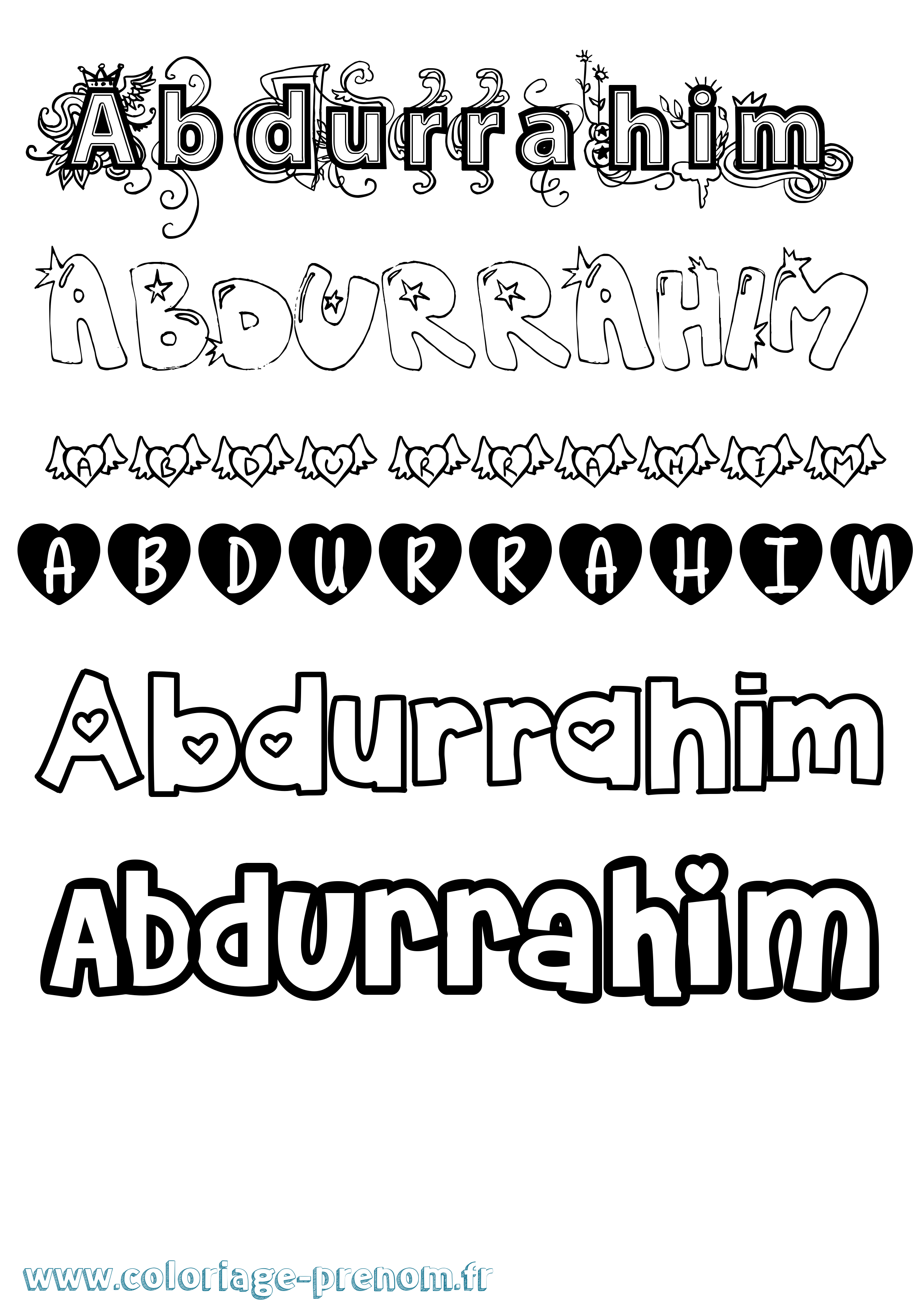 Coloriage prénom Abdurrahim Girly