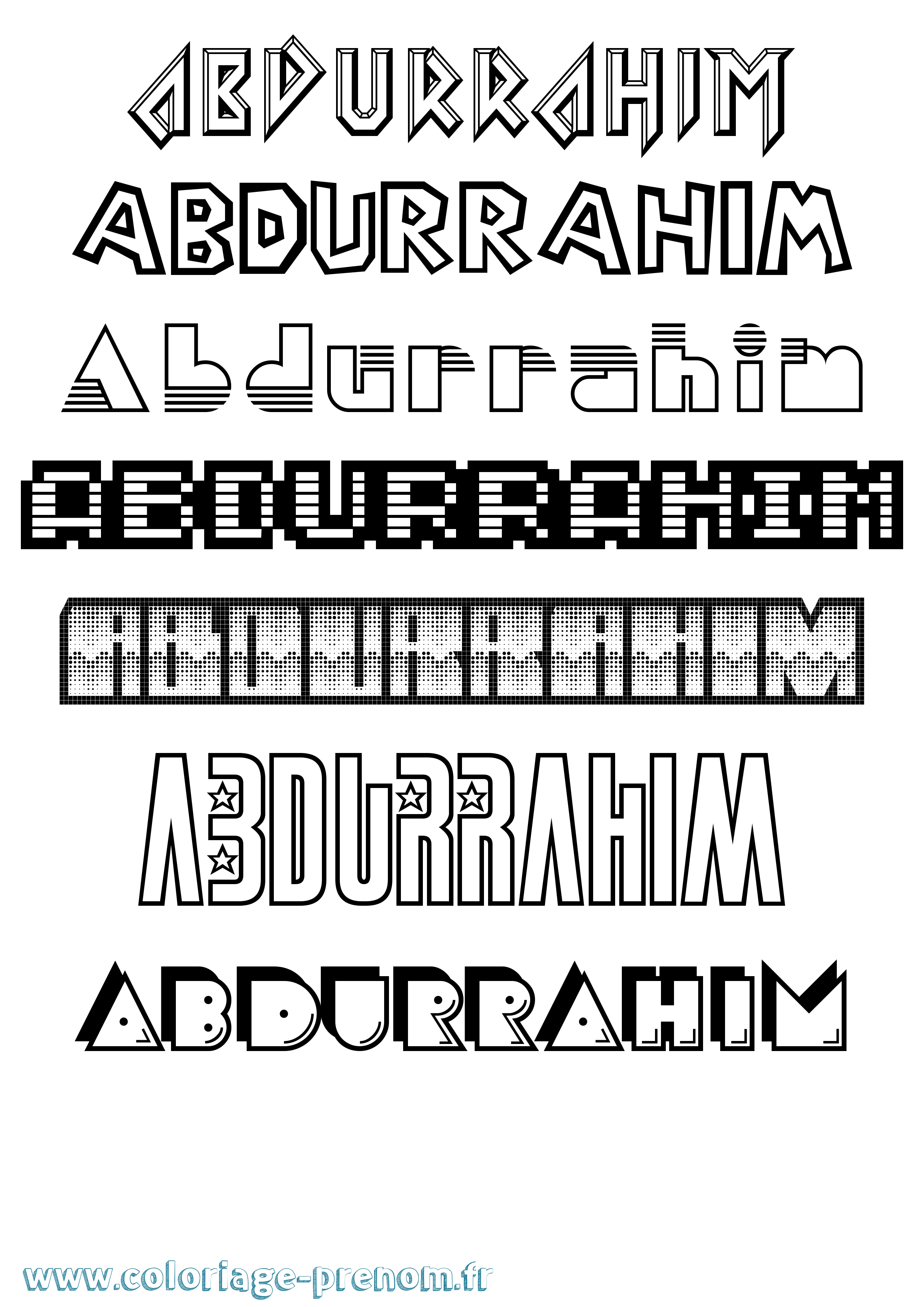 Coloriage prénom Abdurrahim Jeux Vidéos