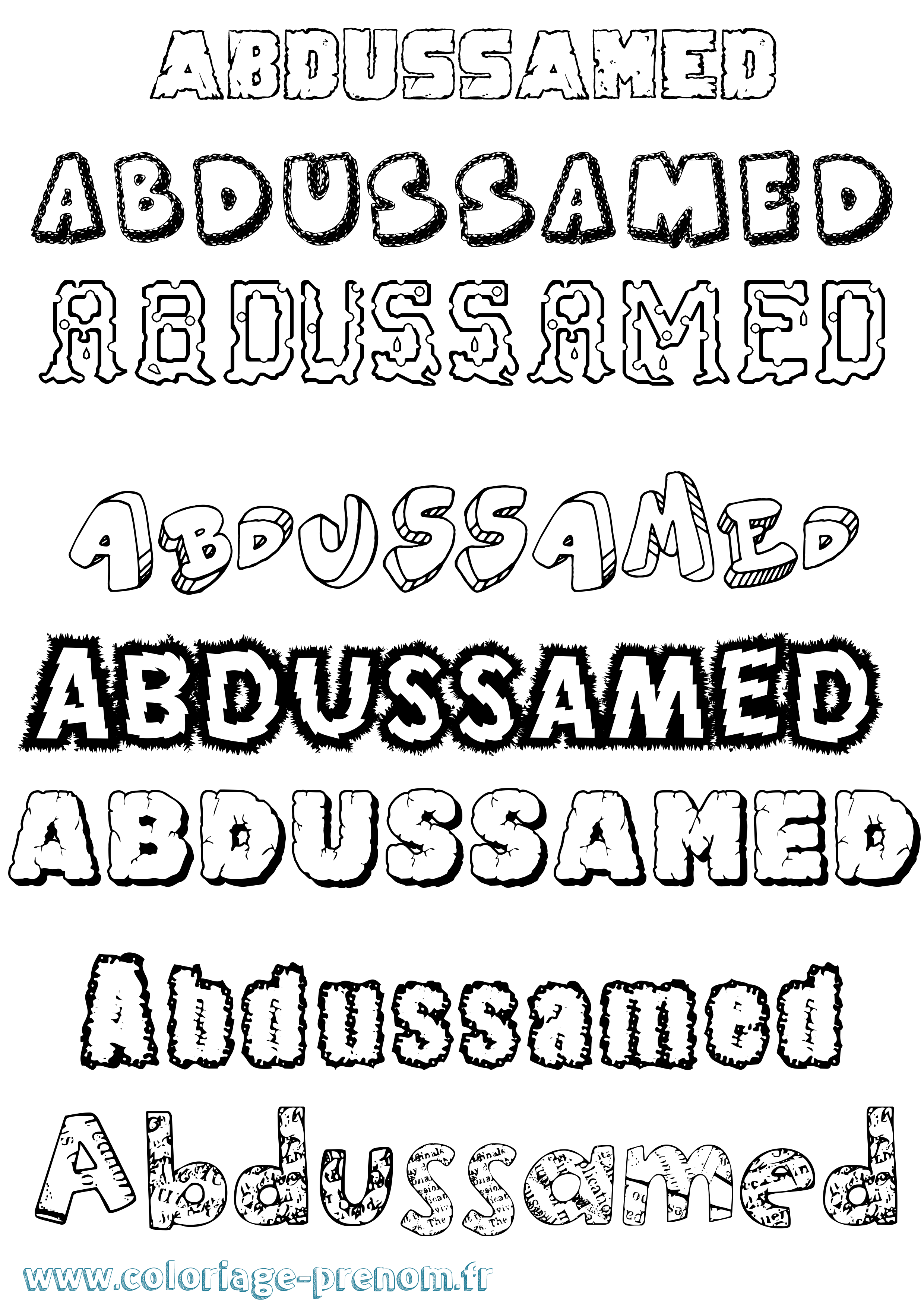 Coloriage prénom Abdussamed Destructuré