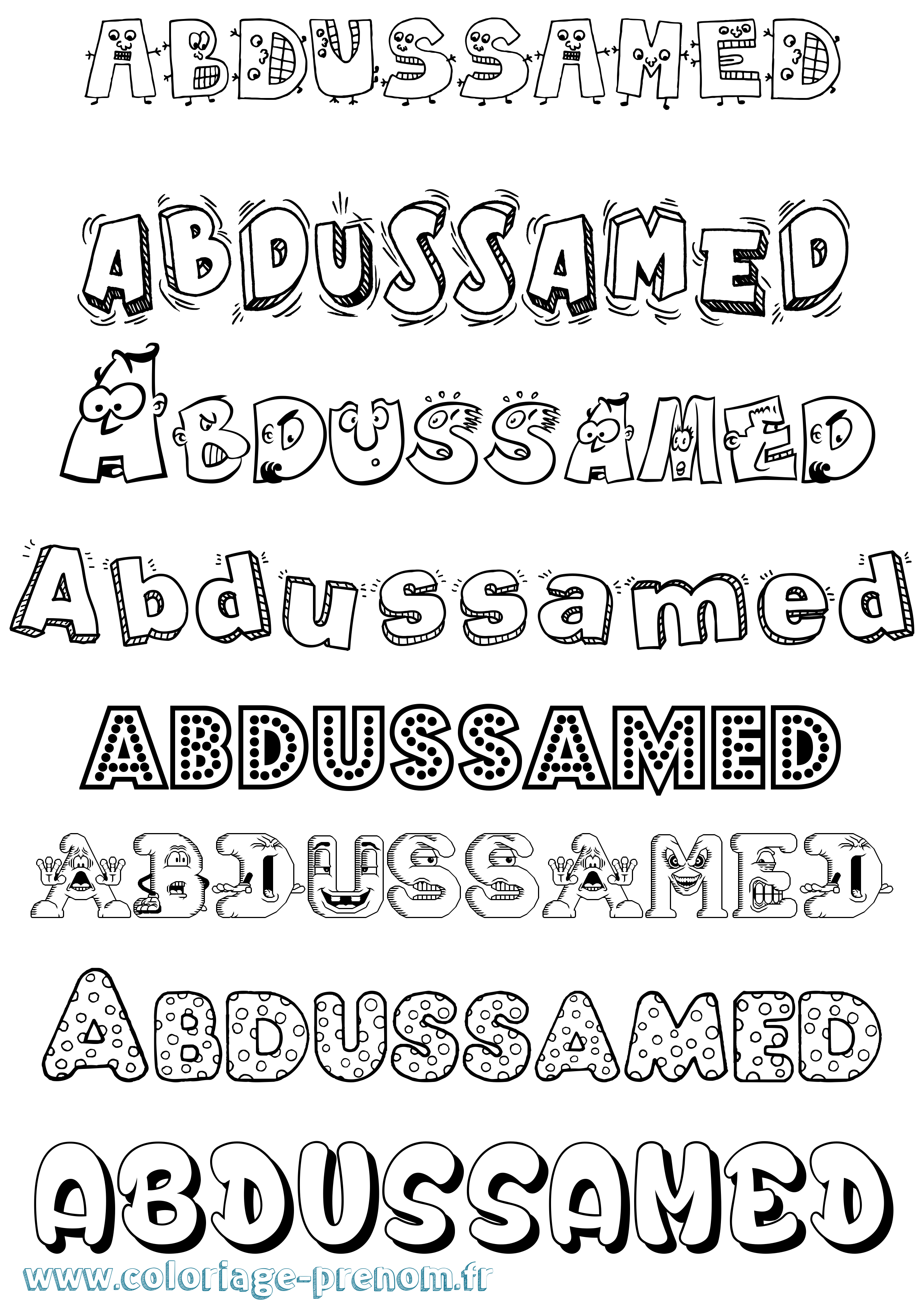 Coloriage prénom Abdussamed Fun