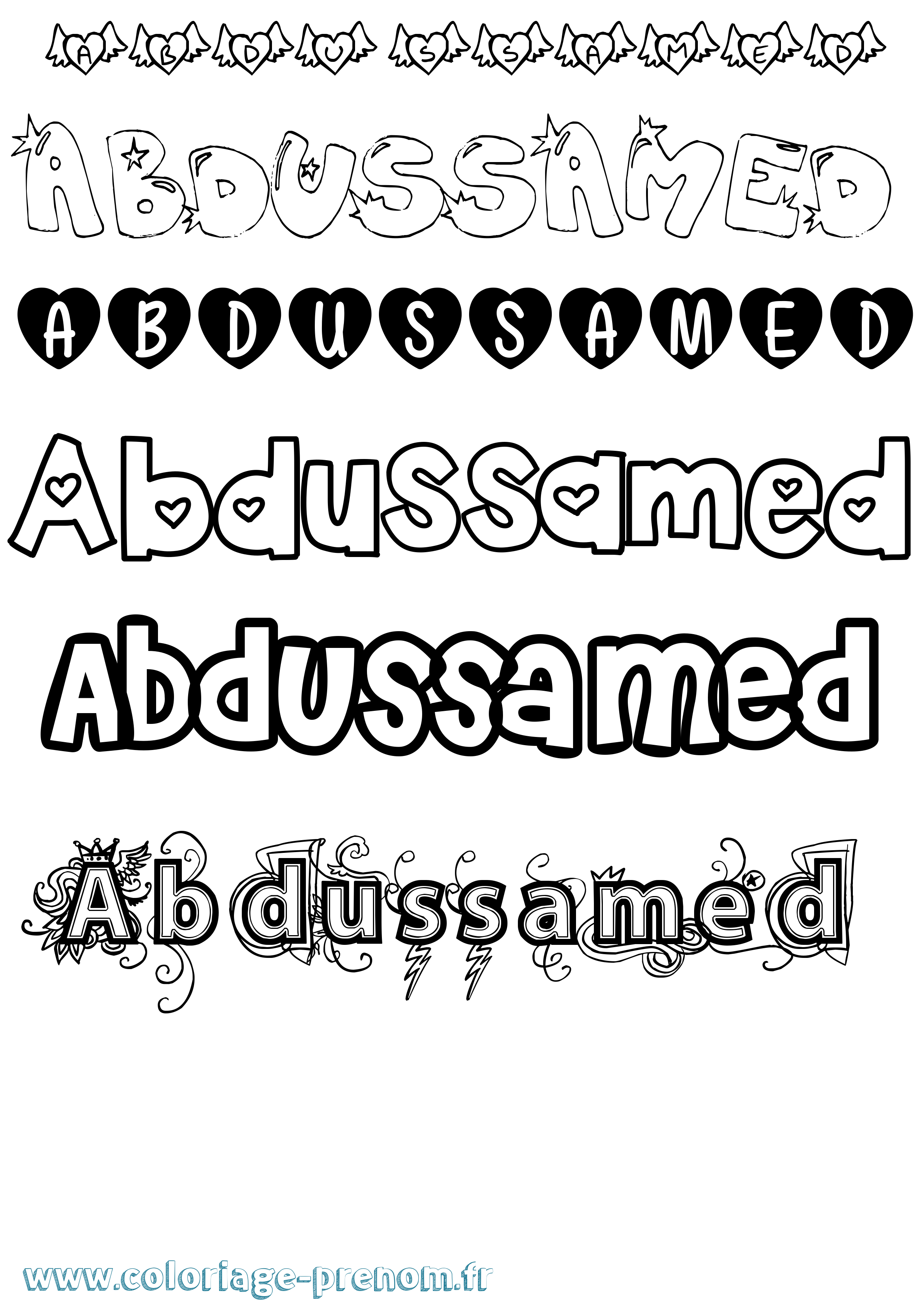Coloriage prénom Abdussamed Girly