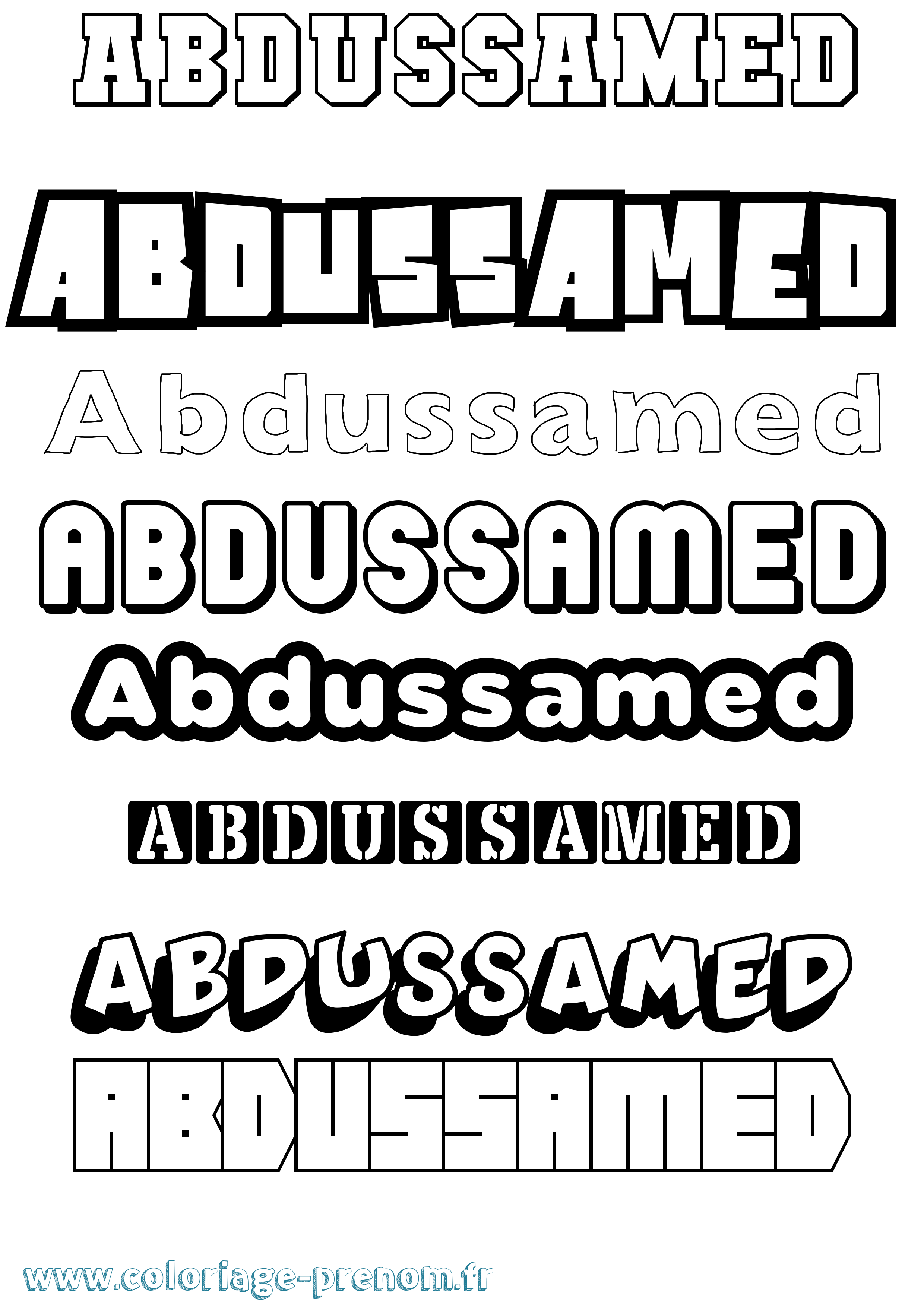 Coloriage prénom Abdussamed Simple