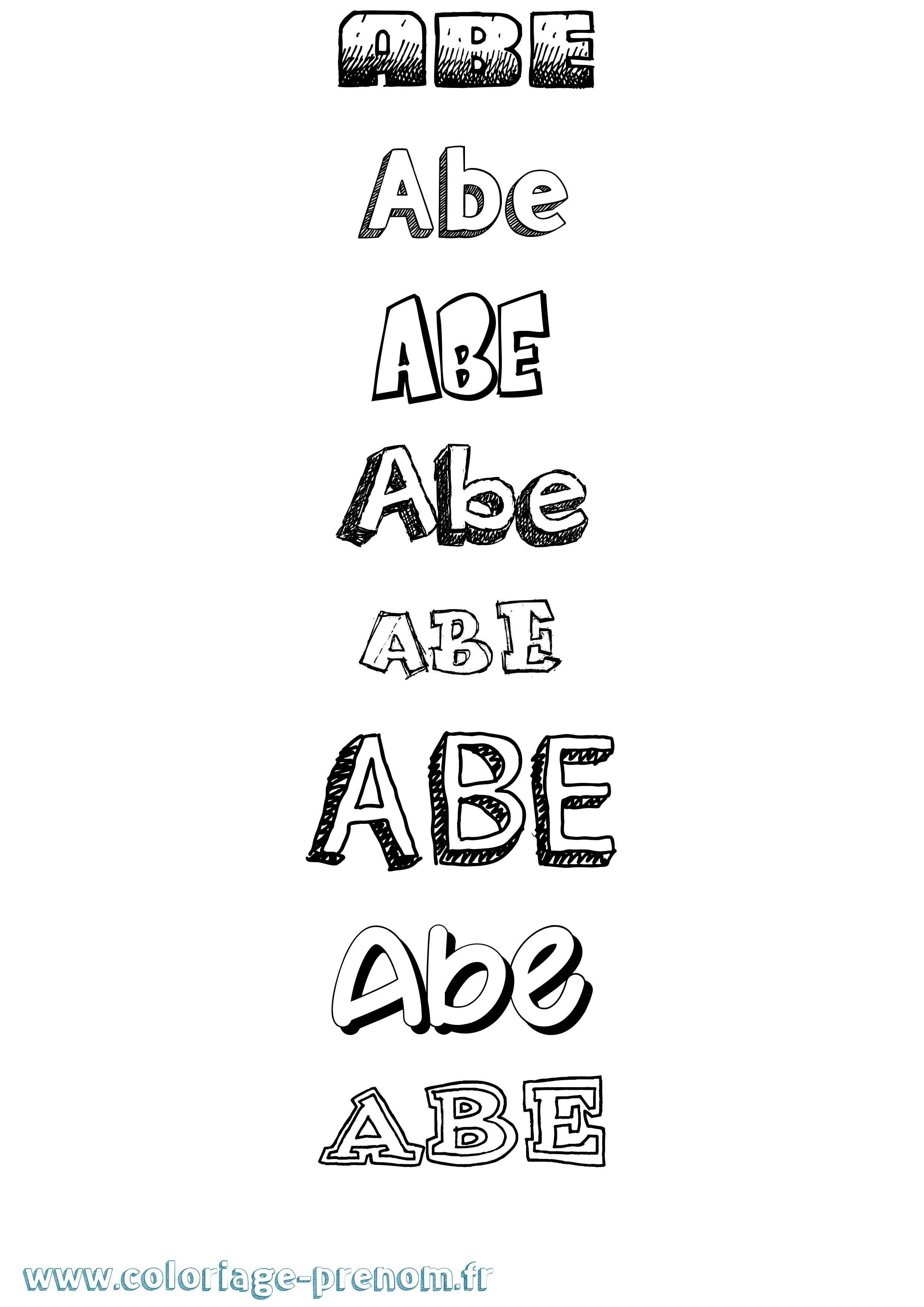 Coloriage prénom Abe Dessiné