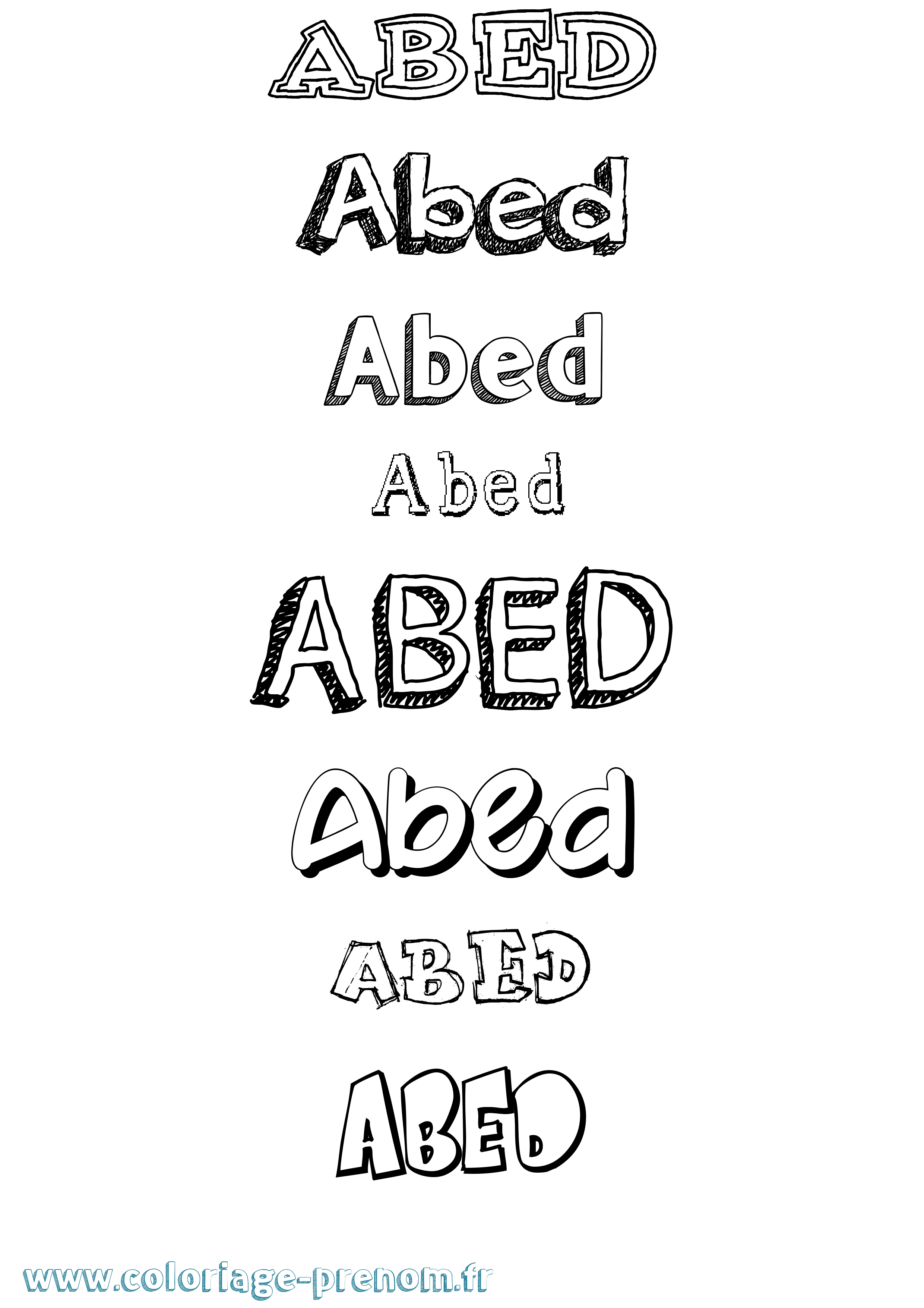 Coloriage prénom Abed Dessiné