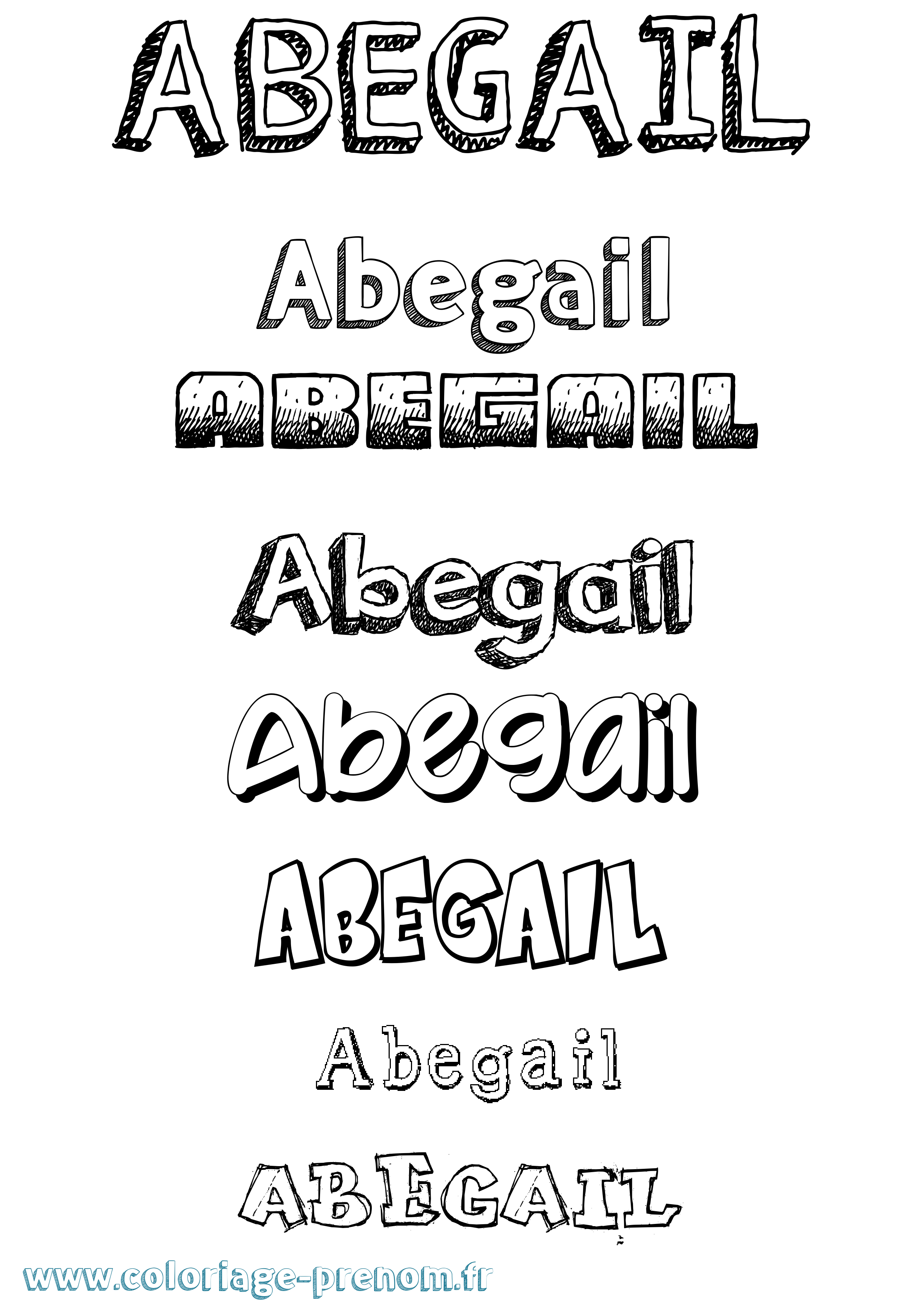 Coloriage prénom Abegail Dessiné