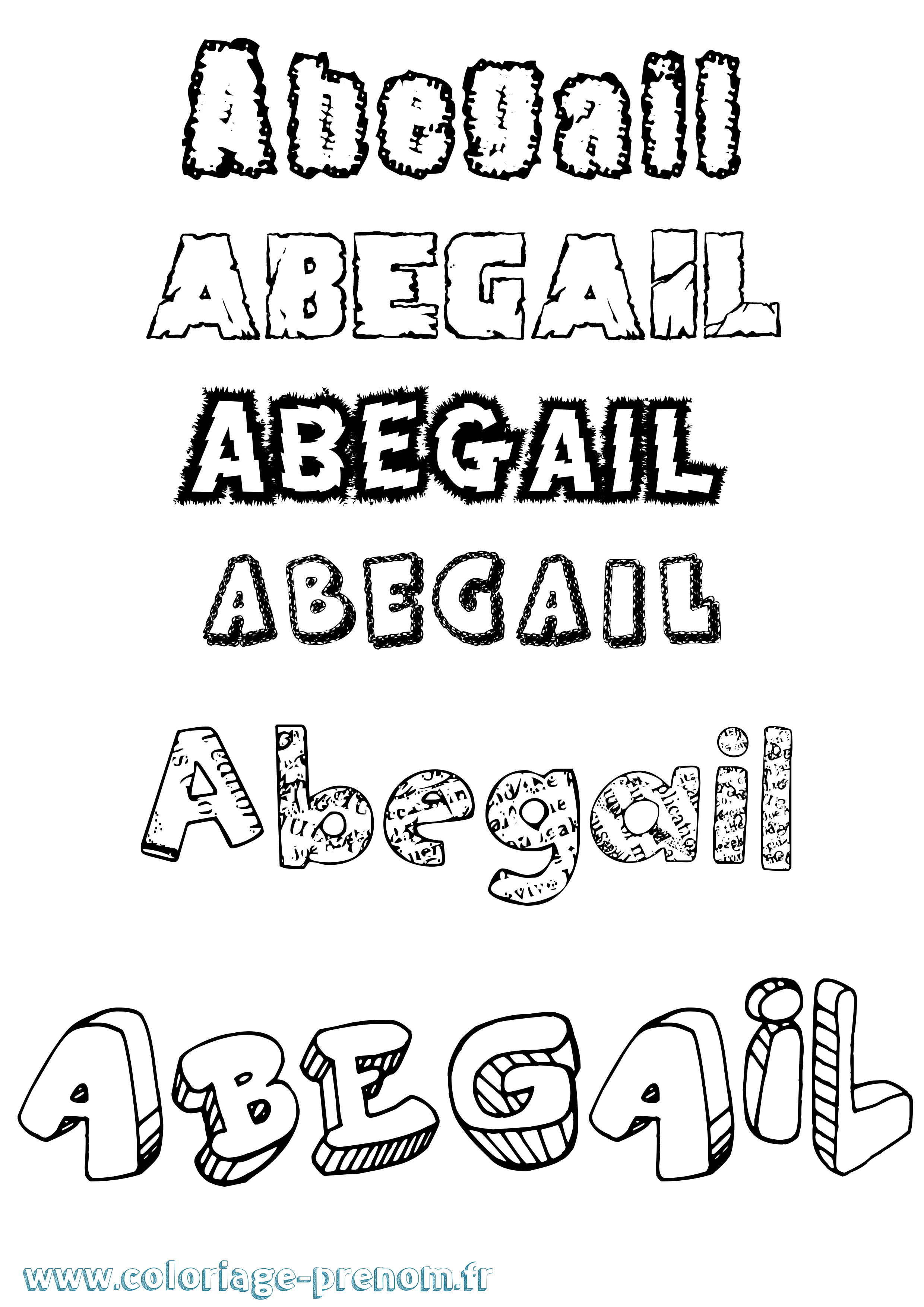 Coloriage prénom Abegail Destructuré