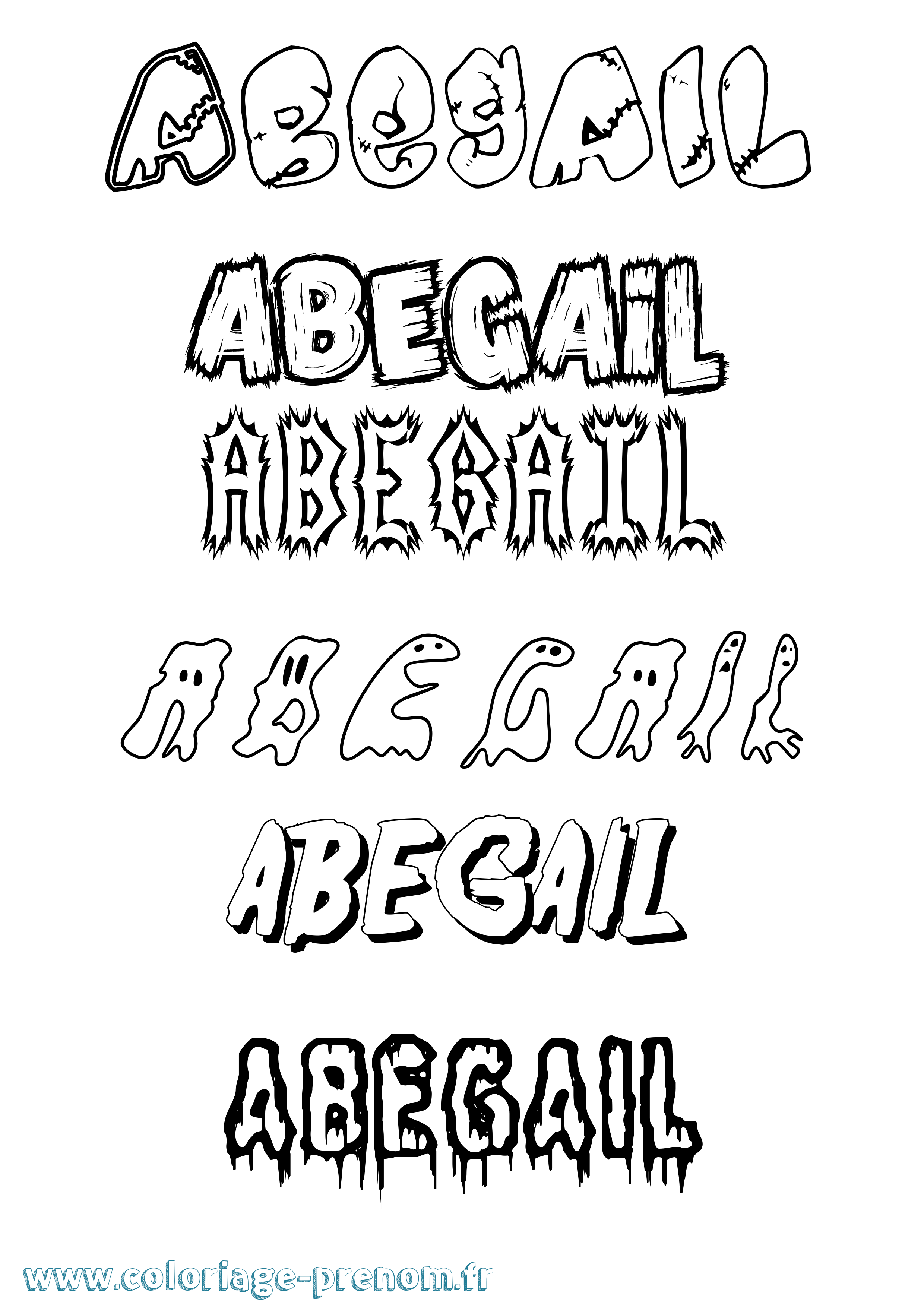 Coloriage prénom Abegail Frisson