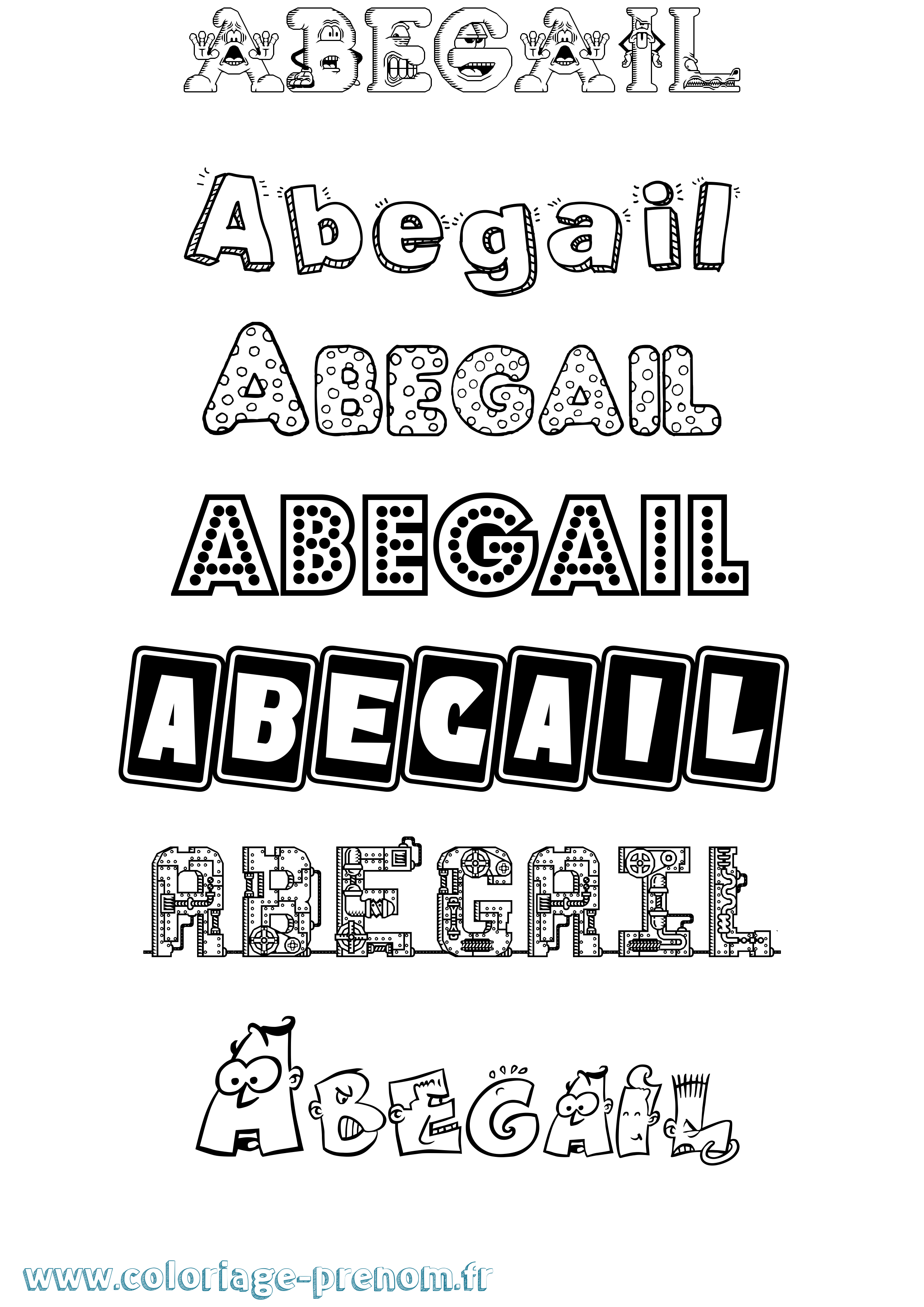 Coloriage prénom Abegail Fun