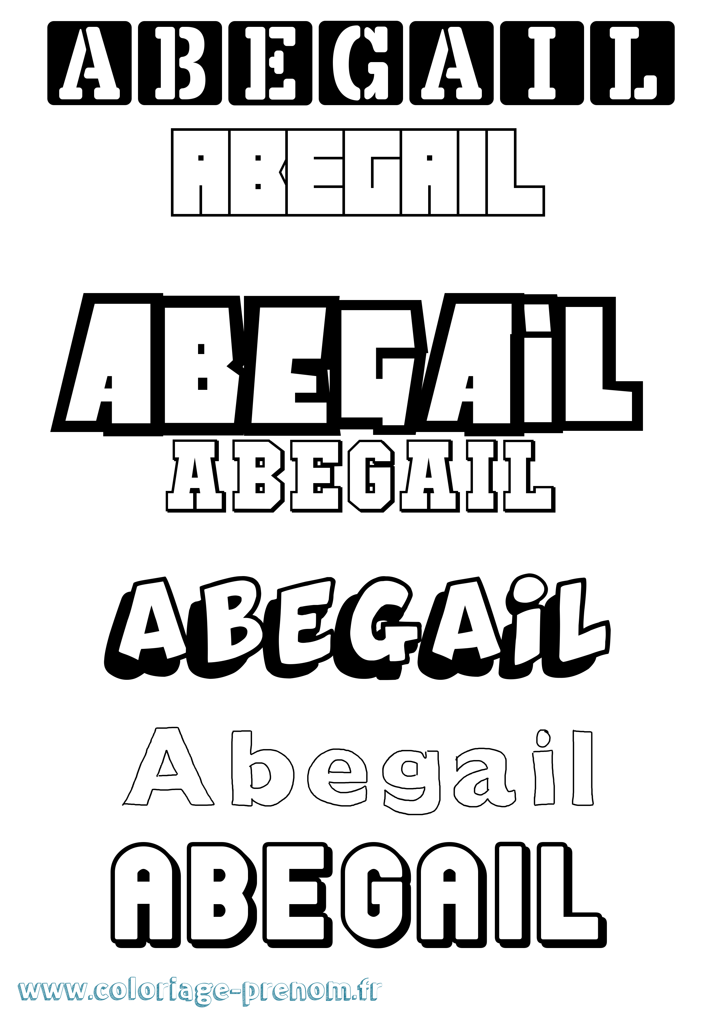 Coloriage prénom Abegail Simple