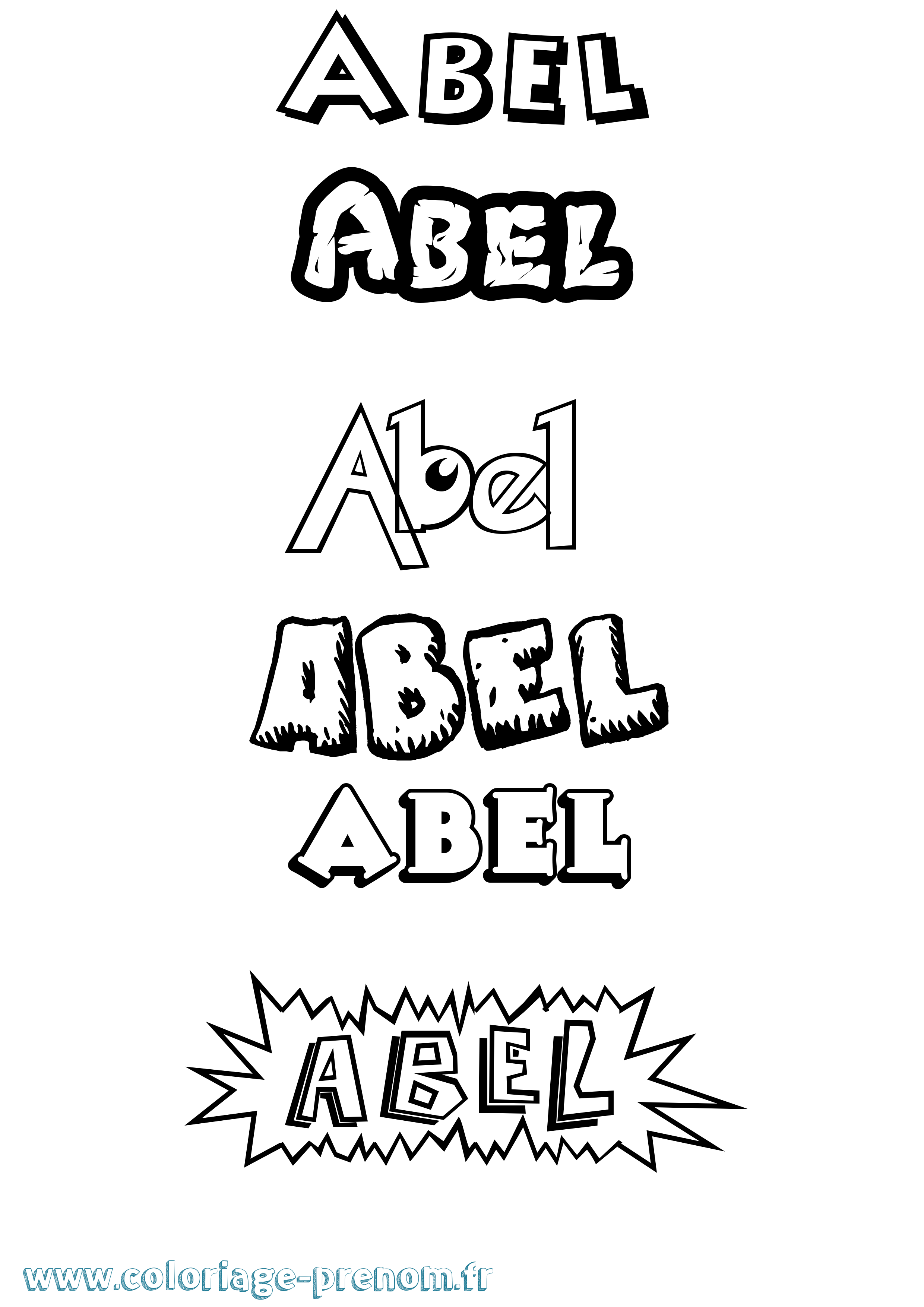 Coloriage Abel Dessin Animé Coloriage prénom Abel Dessin Animé