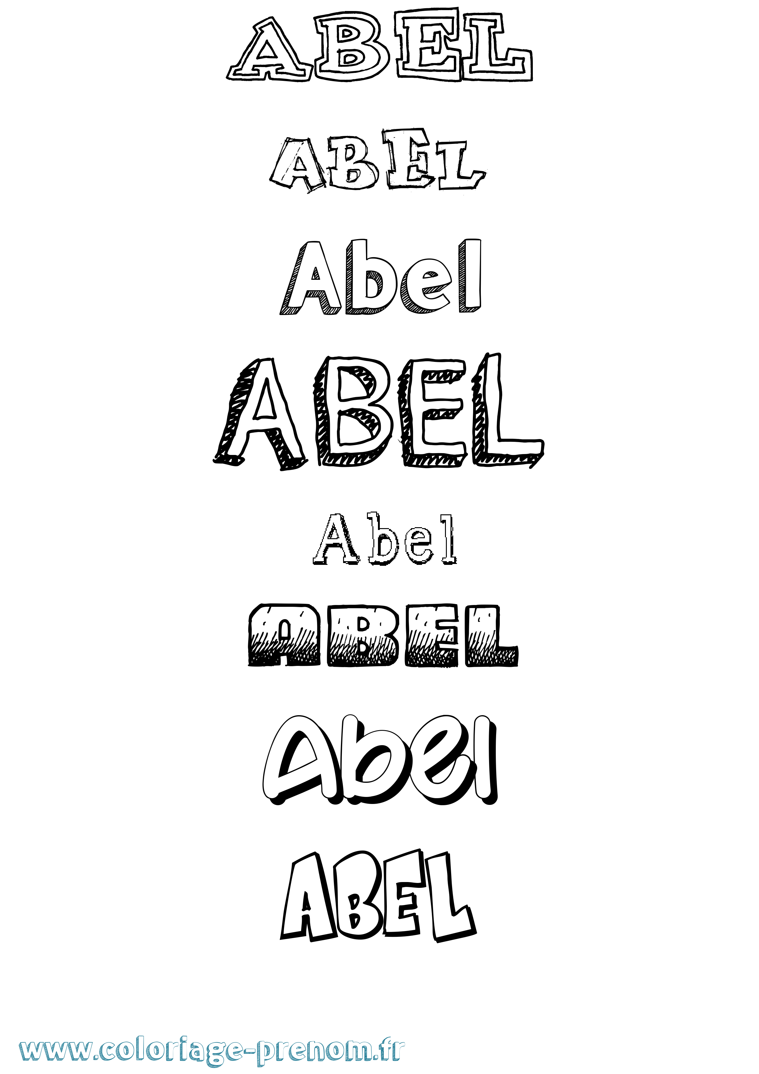 Coloriage Abel Dessiné Coloriage prénom Abel Dessiné