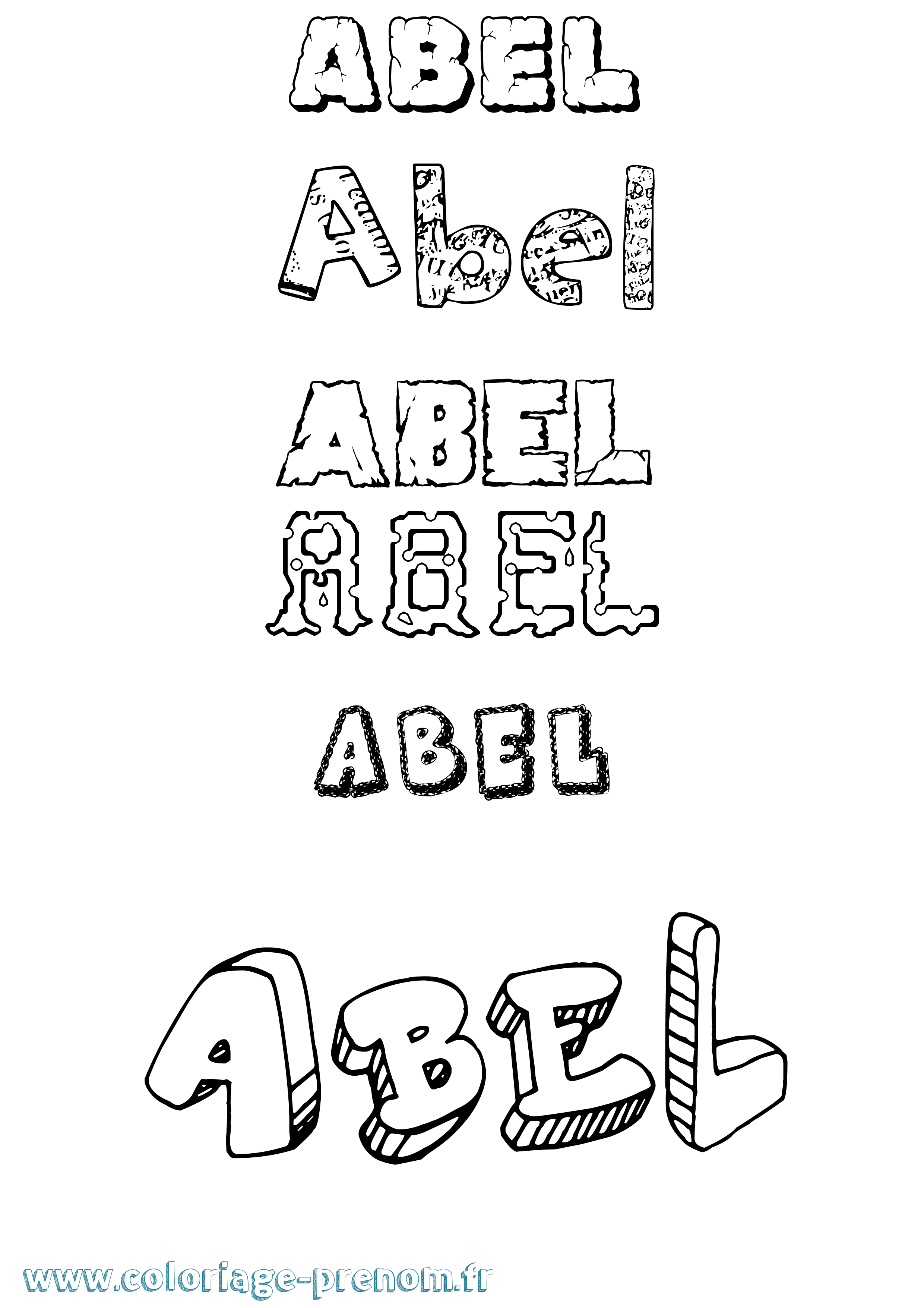Coloriage prénom Abel