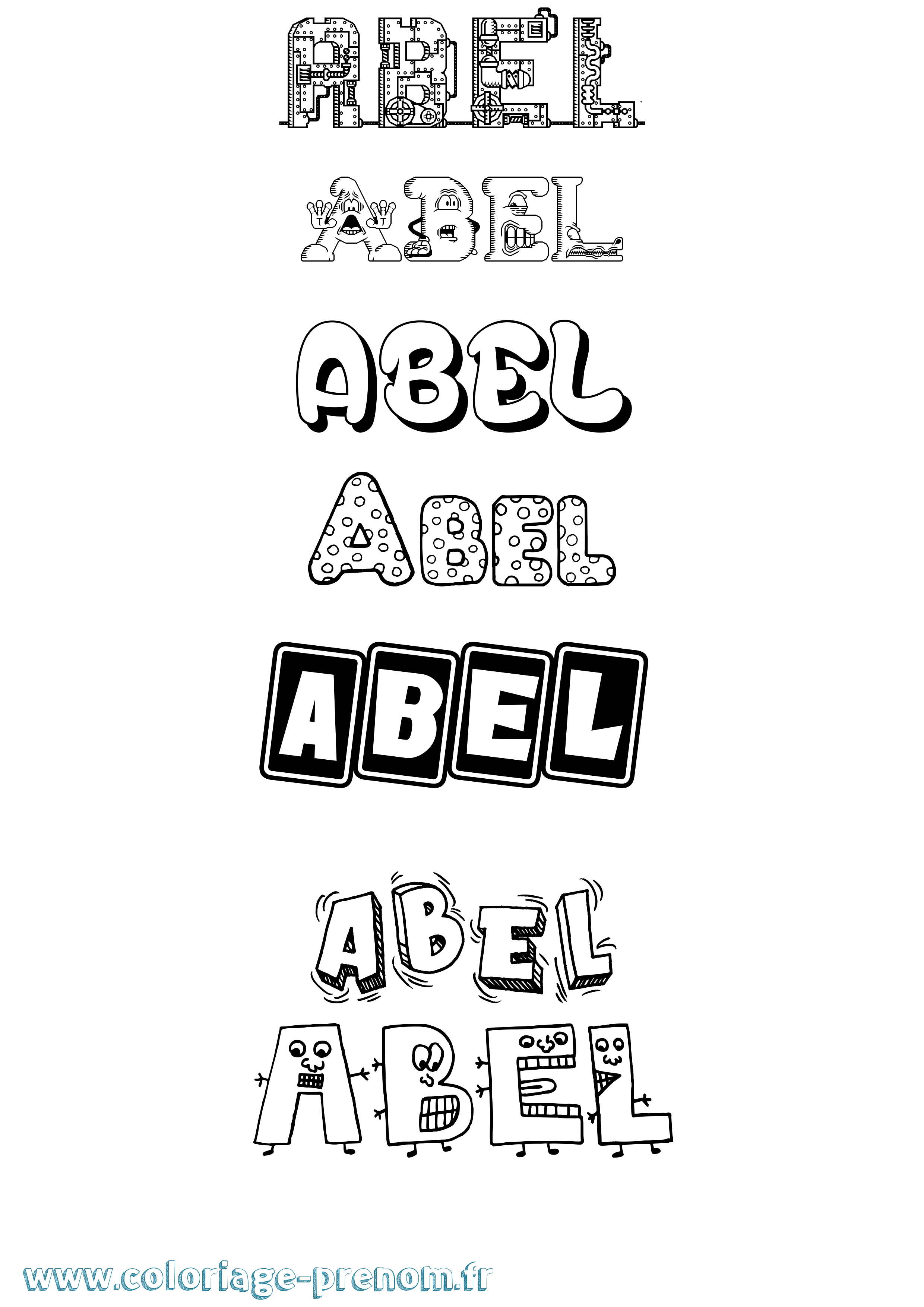 Coloriage Abel Fun Coloriage prénom Abel Fun