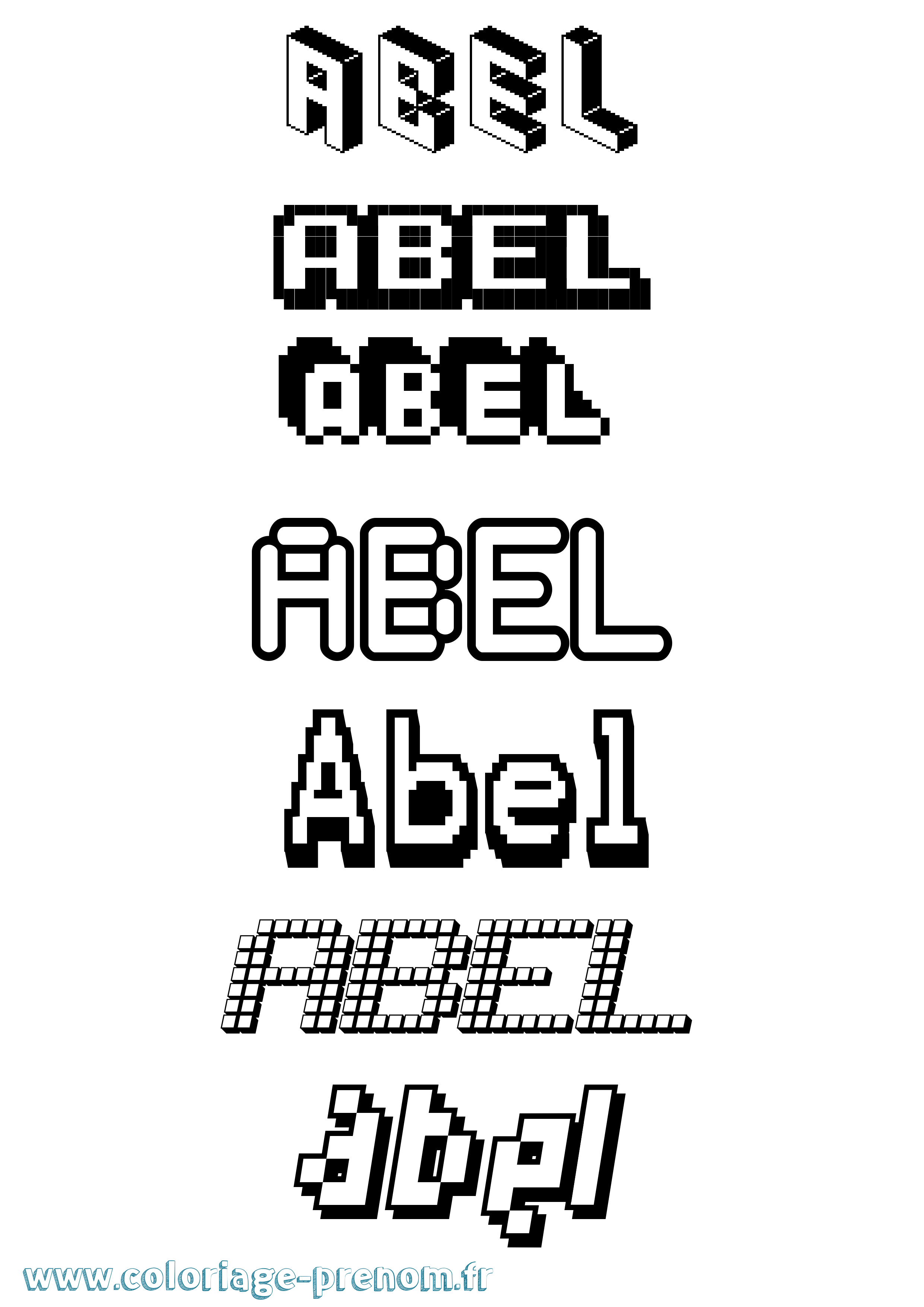 Coloriage Abel Pixel Coloriage prénom Abel Pixel