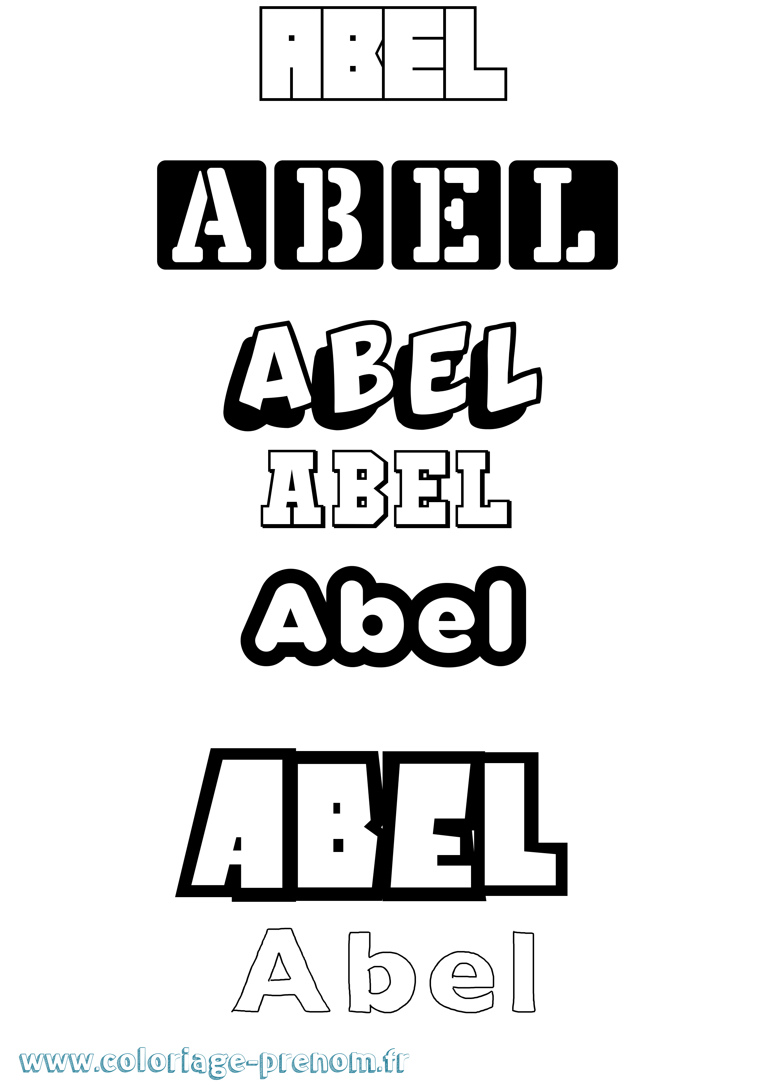 Coloriage prénom Abel