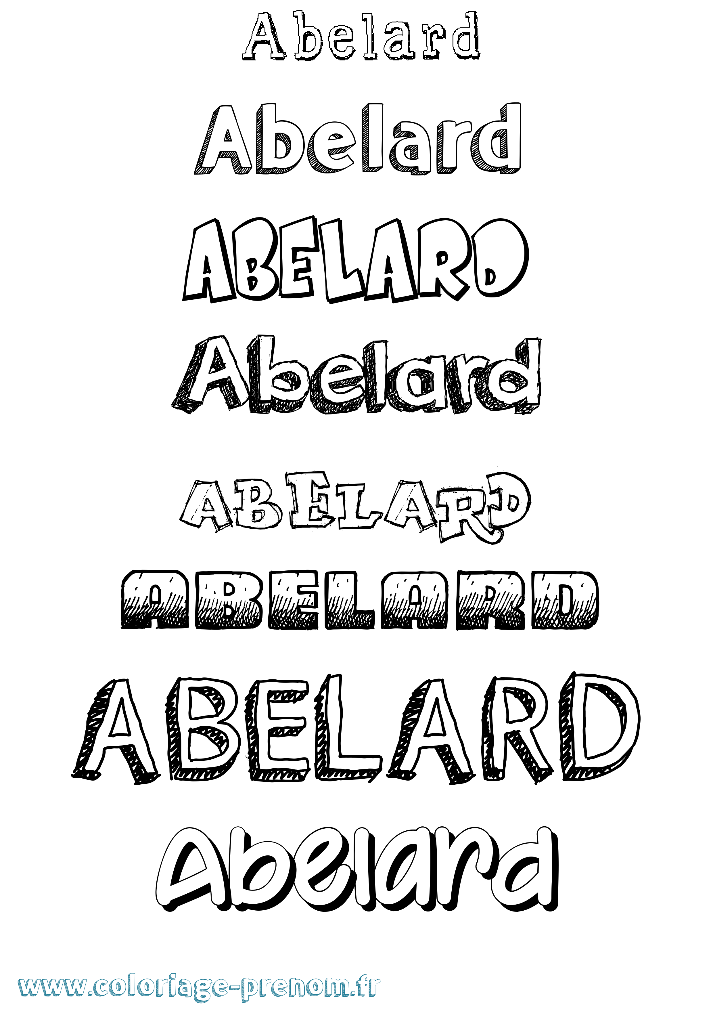 Coloriage prénom Abelard Dessiné