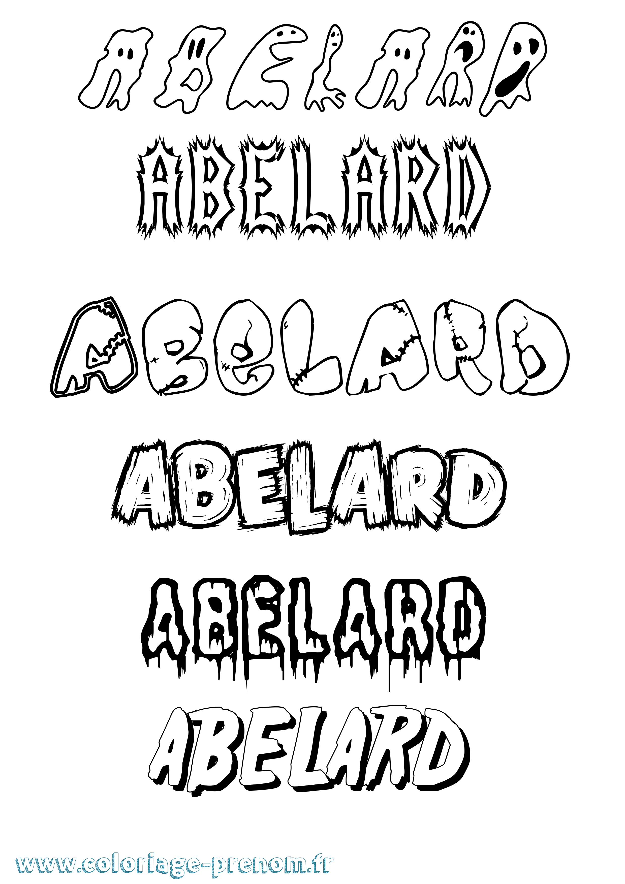 Coloriage prénom Abelard Frisson