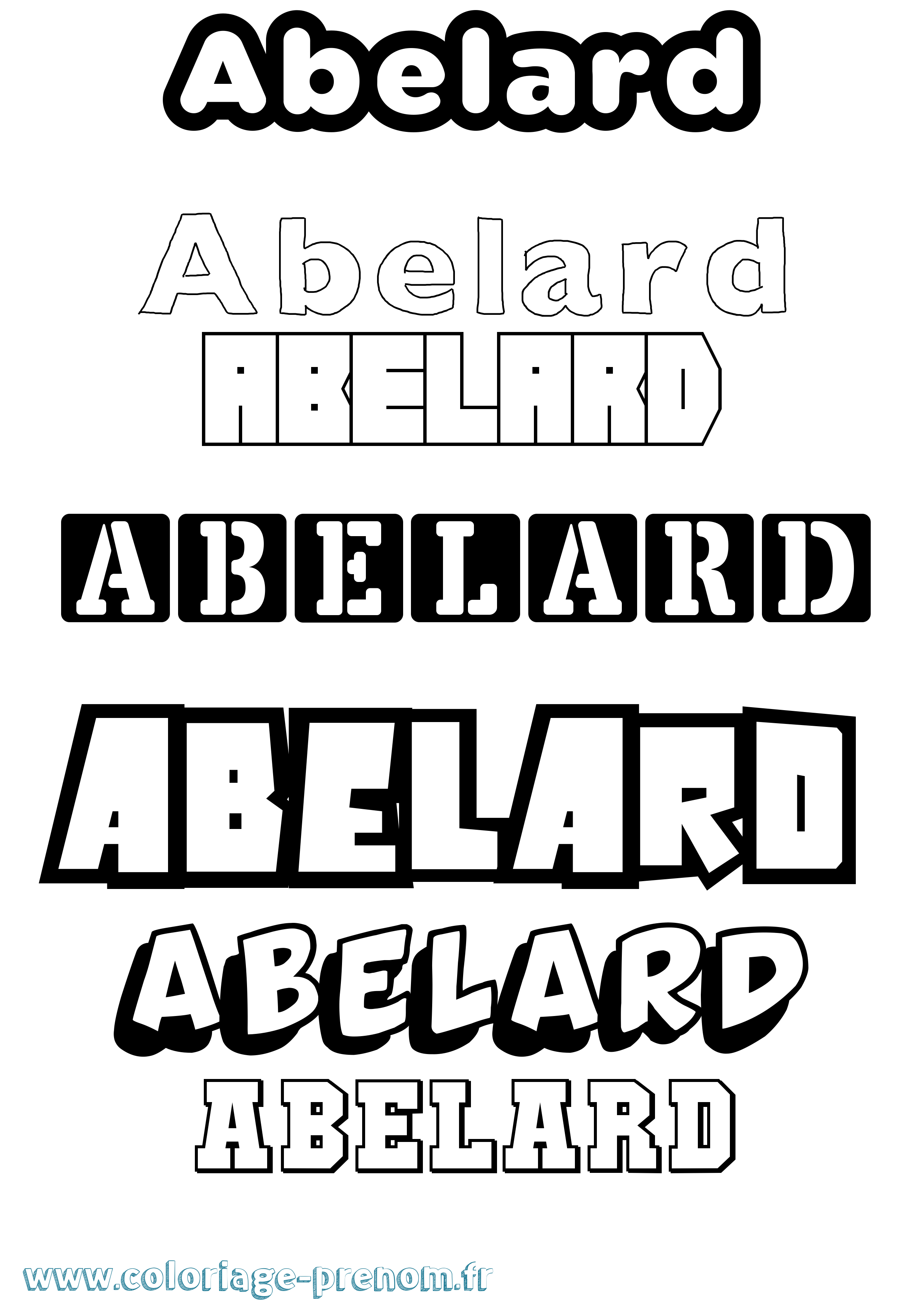 Coloriage prénom Abelard Simple
