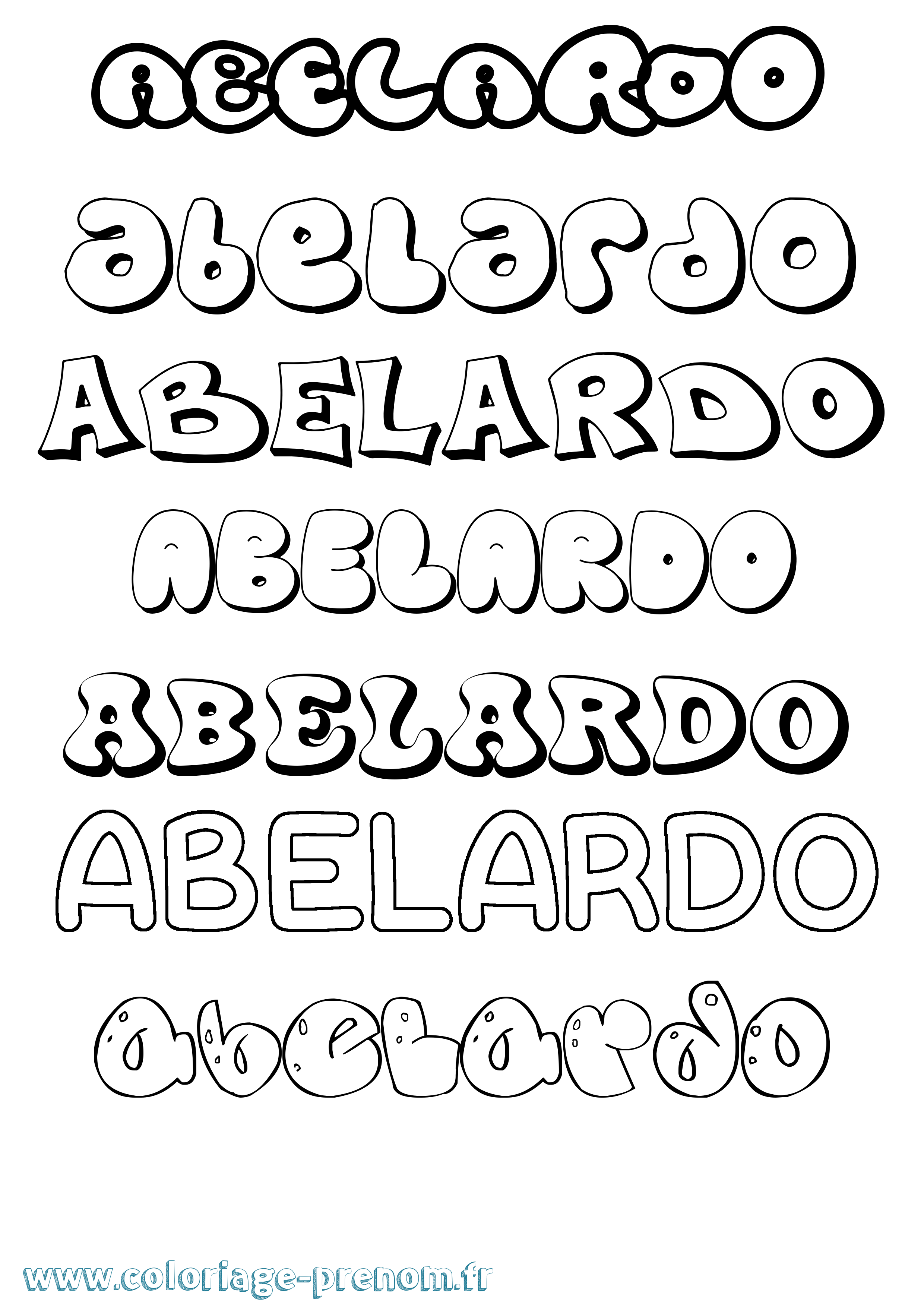 Coloriage prénom Abelardo Bubble