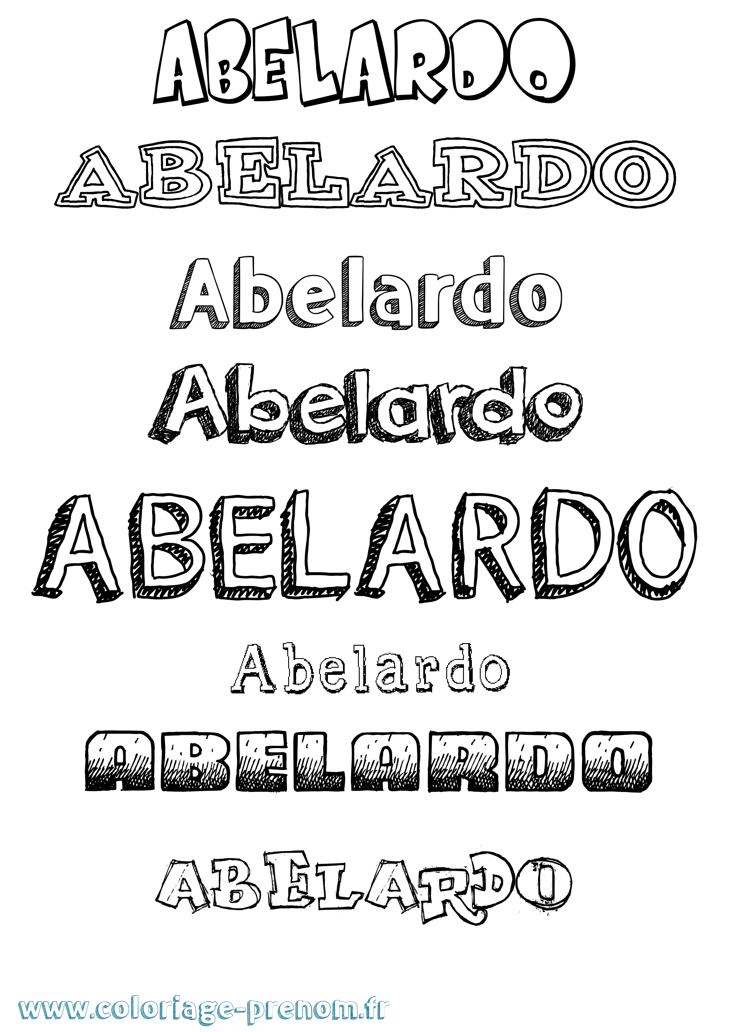 Coloriage prénom Abelardo Dessiné