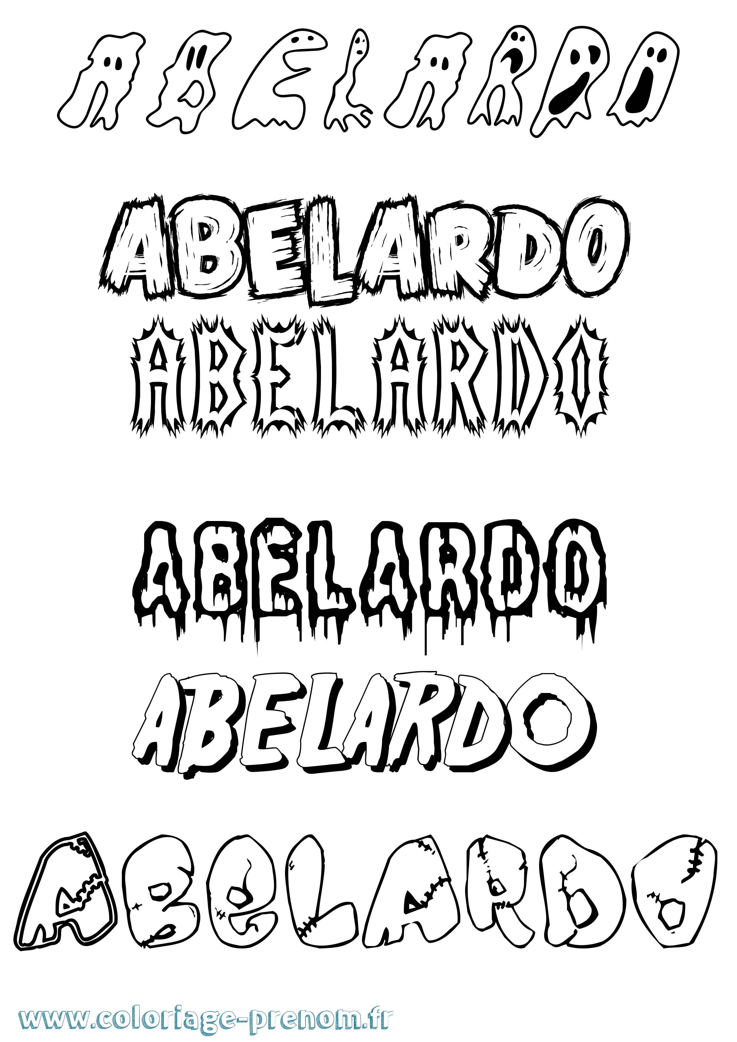Coloriage prénom Abelardo Frisson