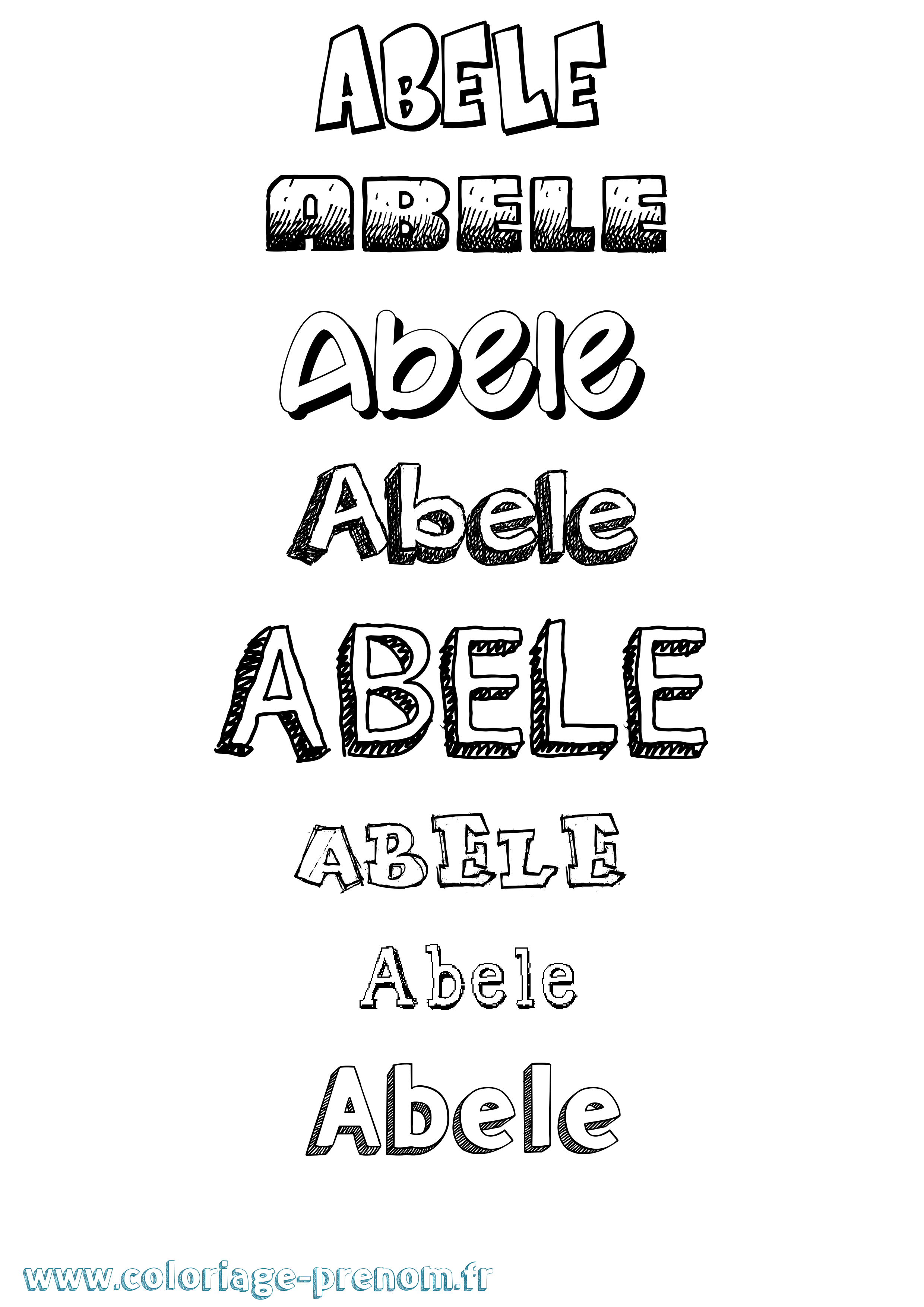 Coloriage prénom Abele