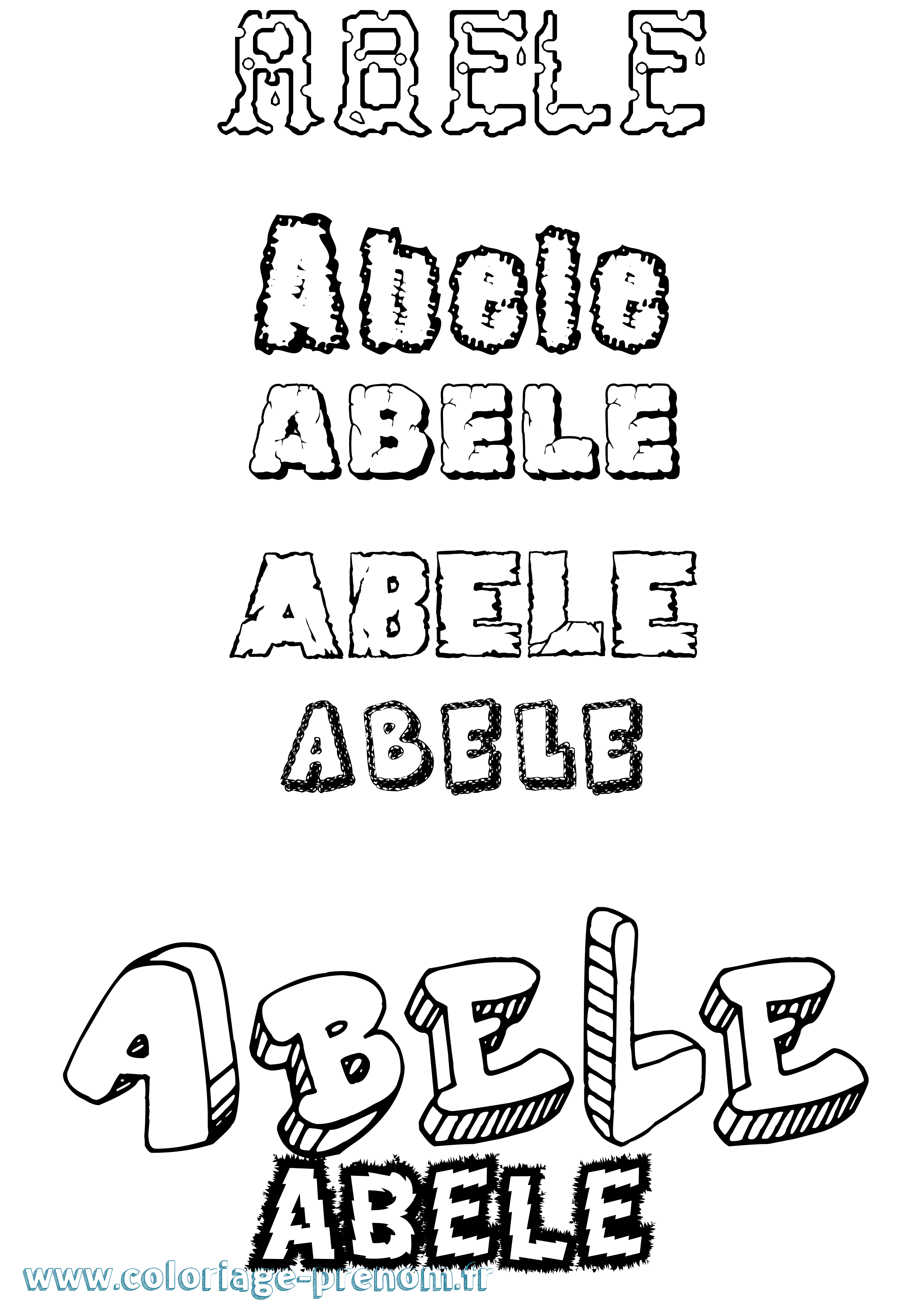 Coloriage prénom Abele
