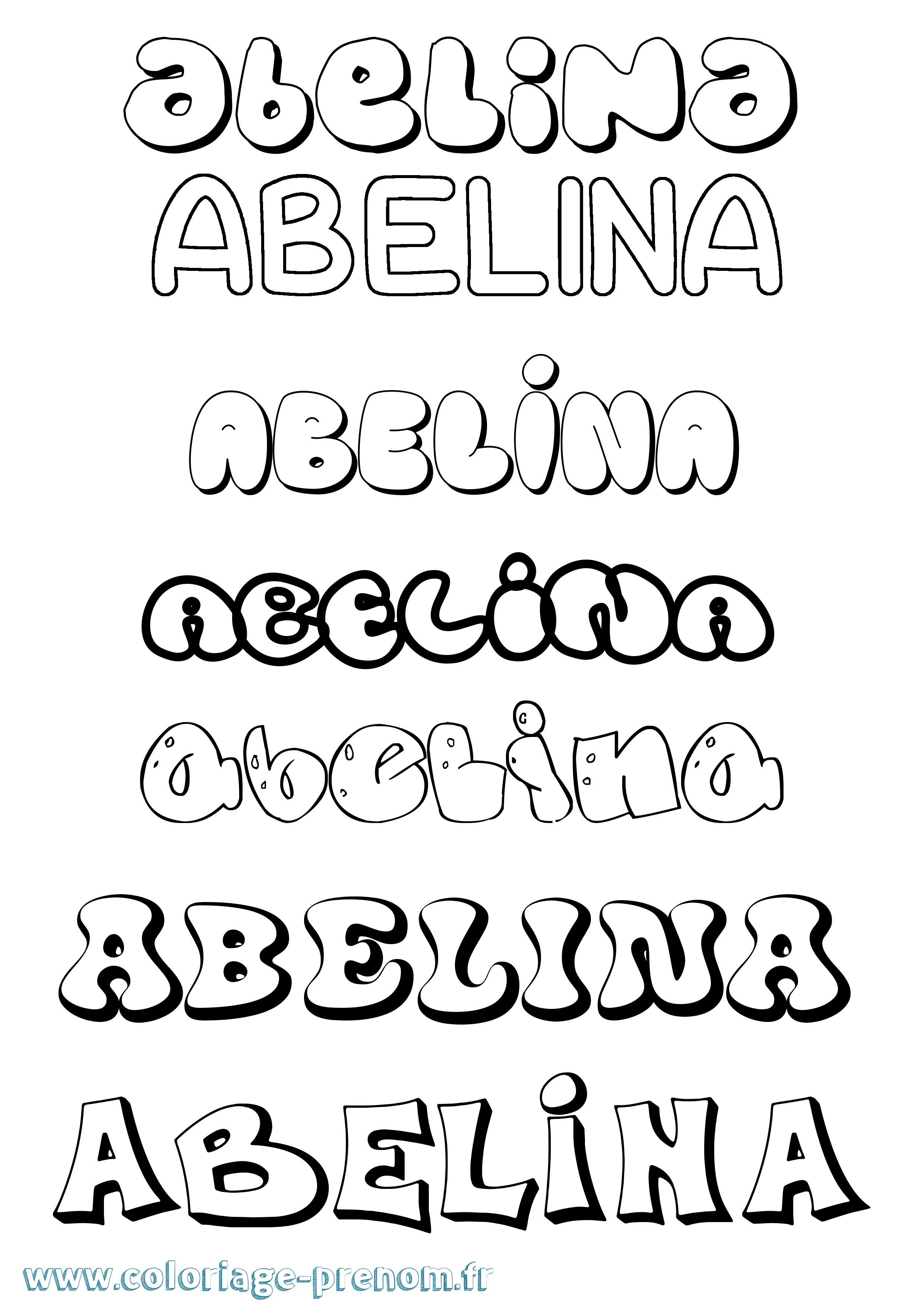 Coloriage Abelina Coloriage prénom Abelina