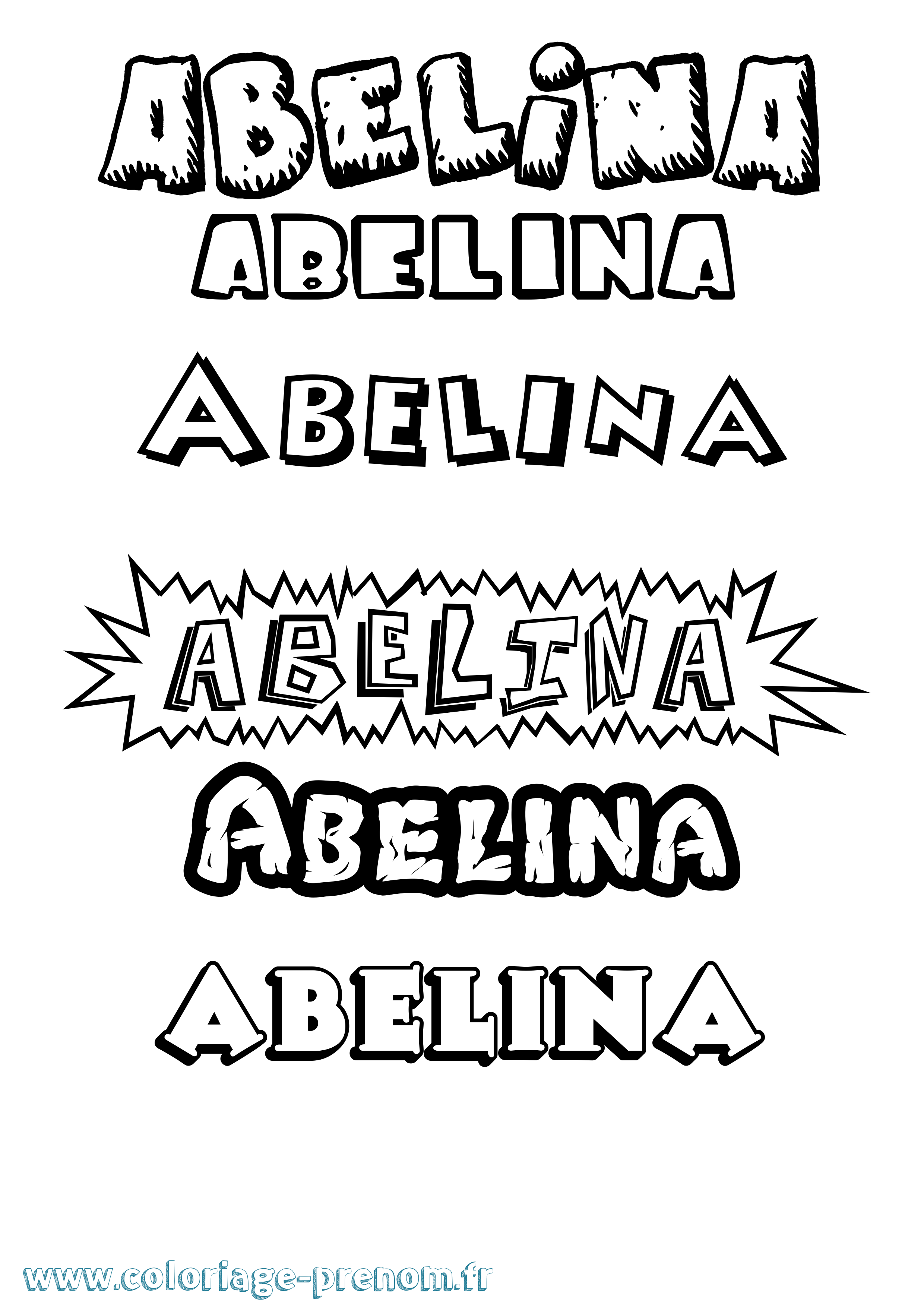 Coloriage prénom Abelina Dessin Animé