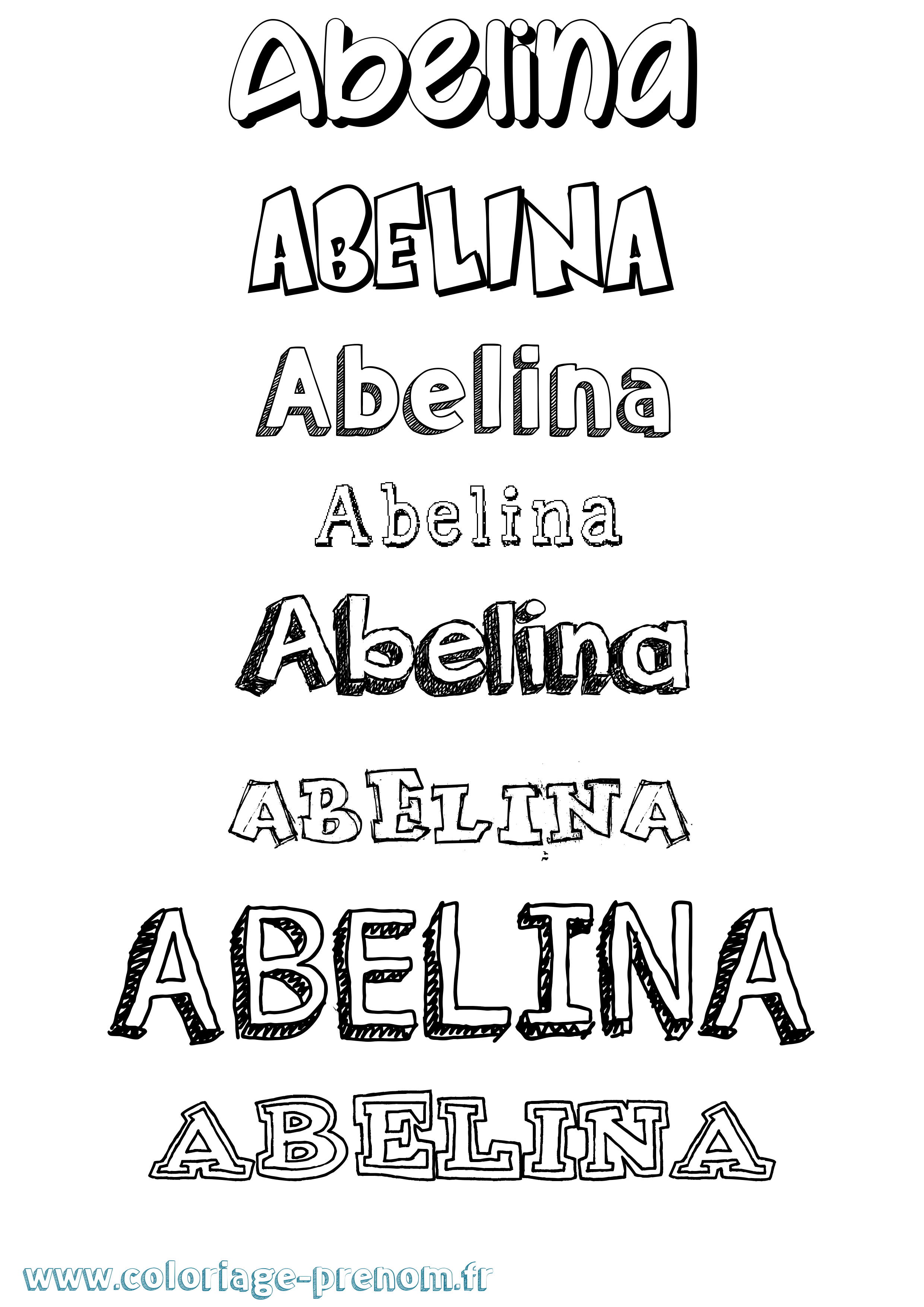 Coloriage Abelina Coloriage prénom Abelina