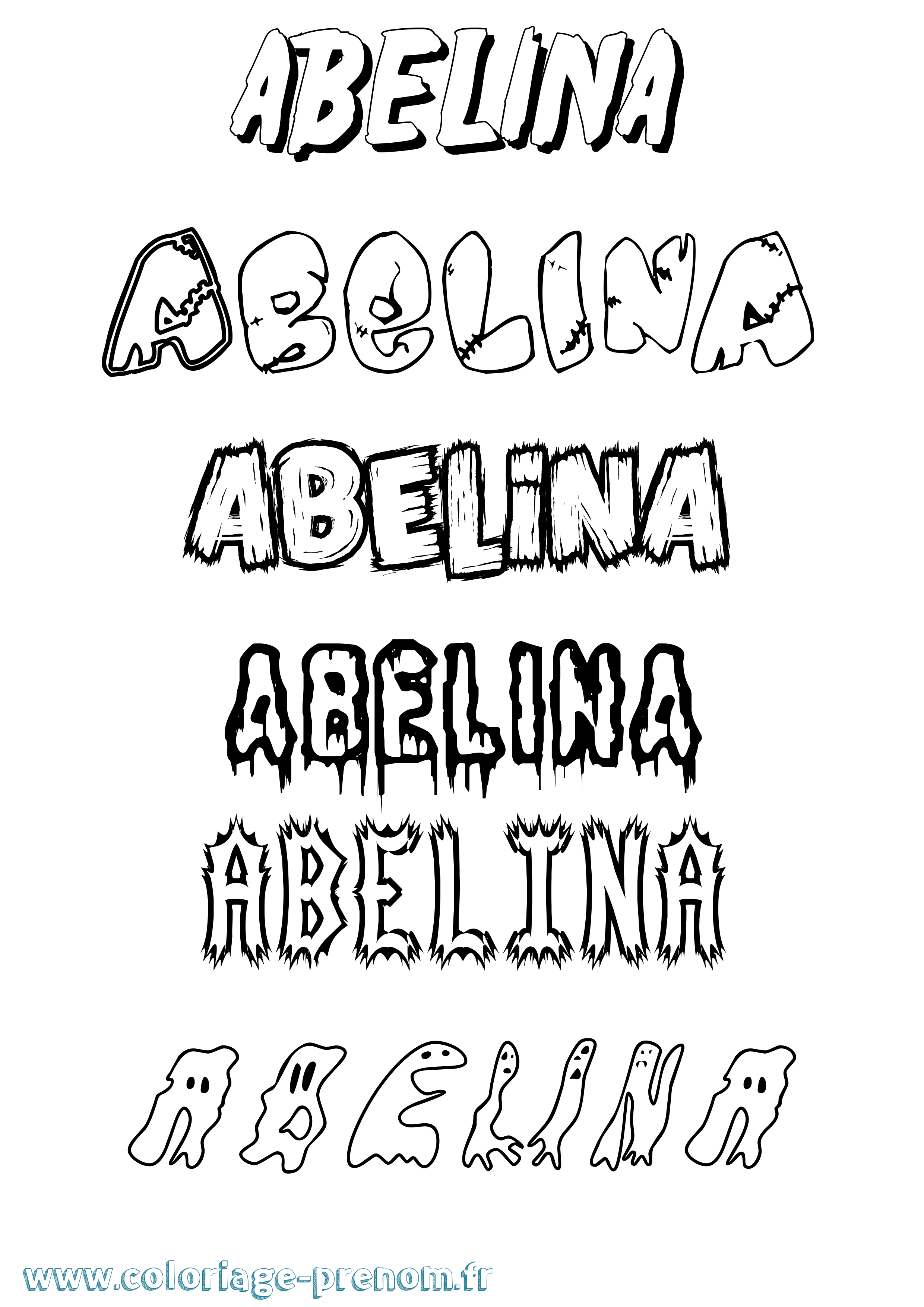 Coloriage prénom Abelina Frisson
