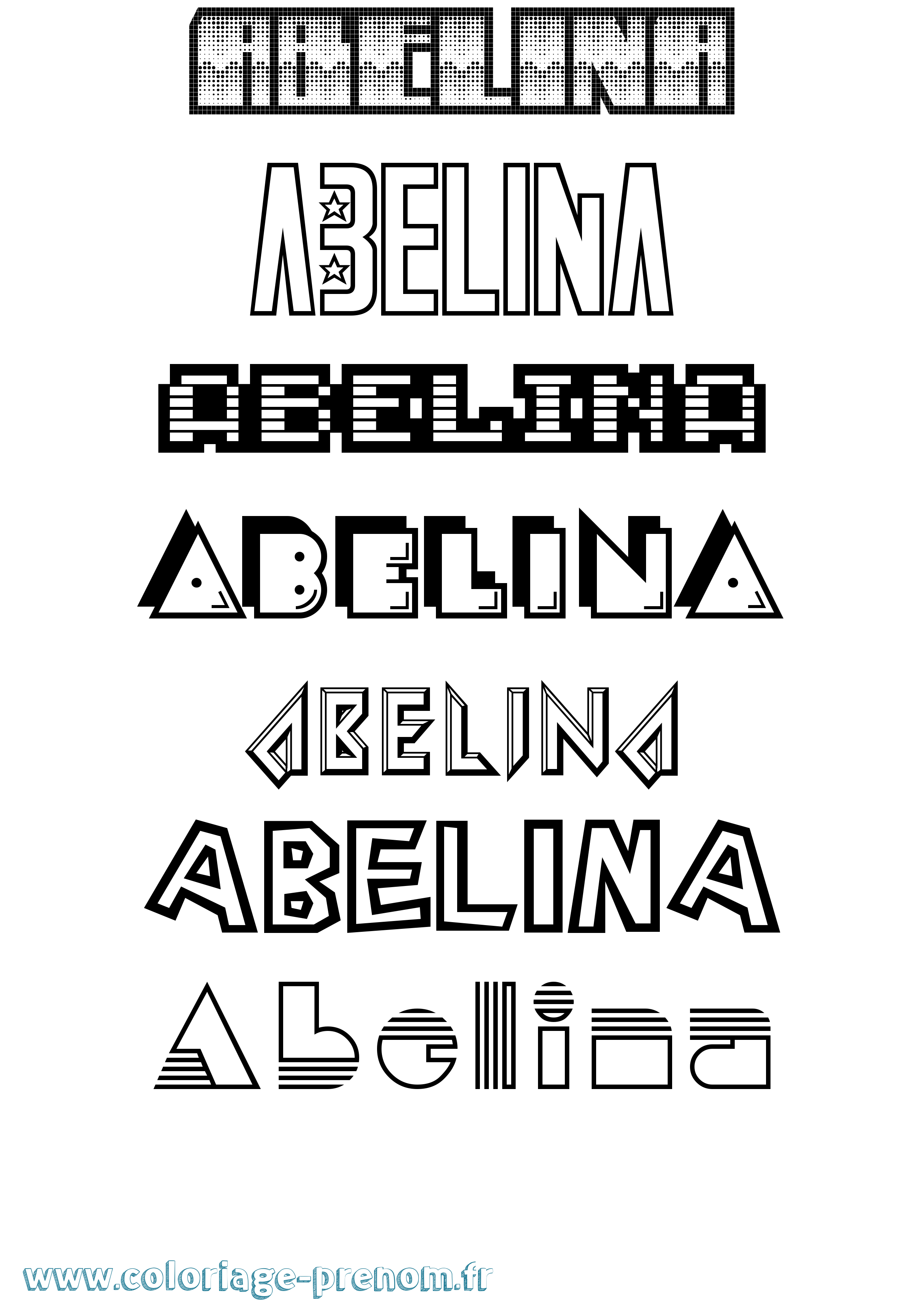 Coloriage Abelina Coloriage prénom Abelina