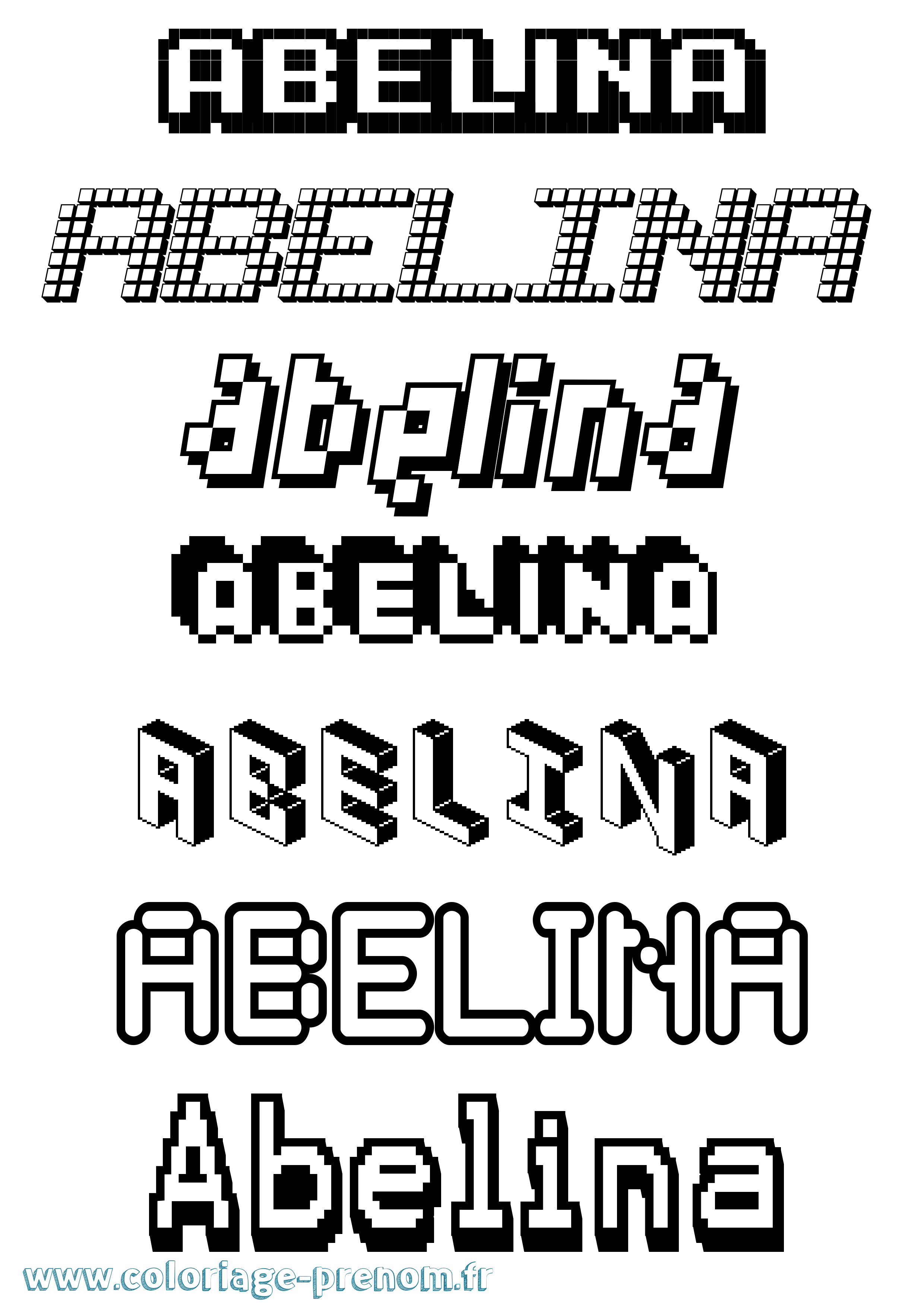 Coloriage Abelina Coloriage prénom Abelina